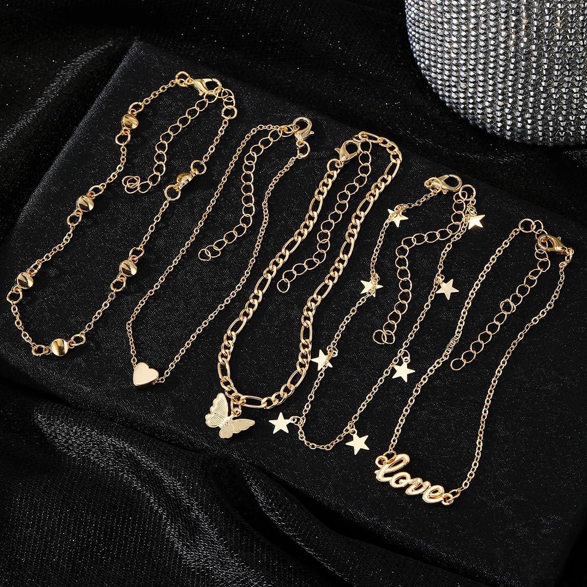 Tobilleras doradas KISS WIFE para mujeres - Joyería de pie