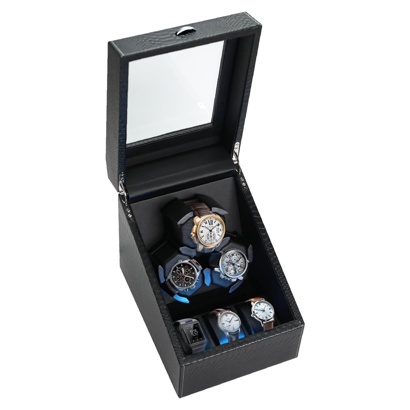 Enrollador de Relojes Automáticos JuviPerpric 6+6 con Luz LED