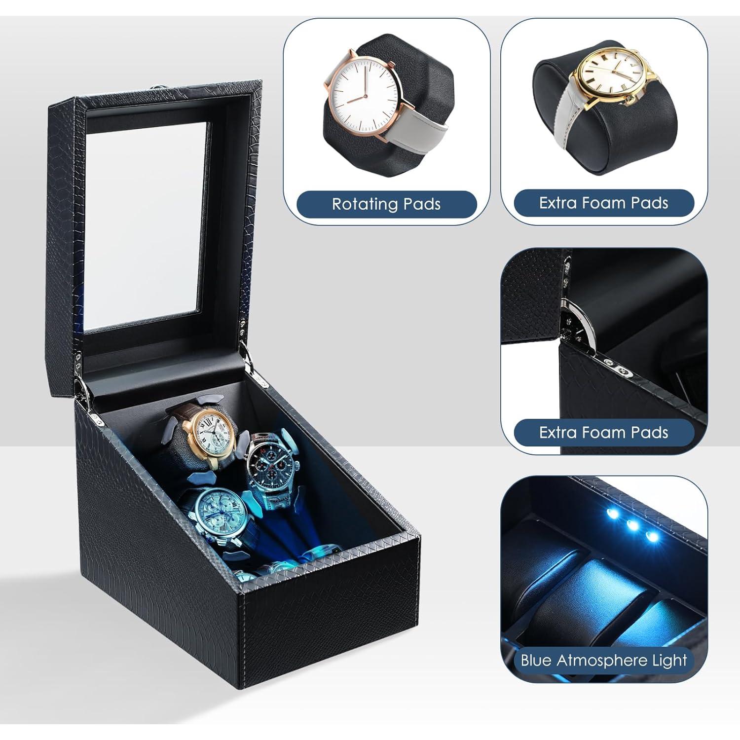 Enrollador de Relojes Automáticos JuviPerpric 6+6 con Luz LED