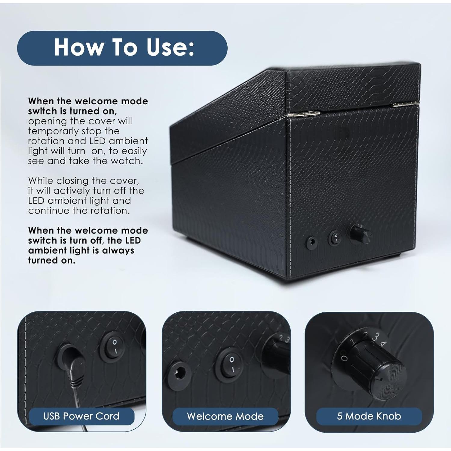 Enrollador de Relojes Automáticos JuviPerpric 6+6 con Luz LED