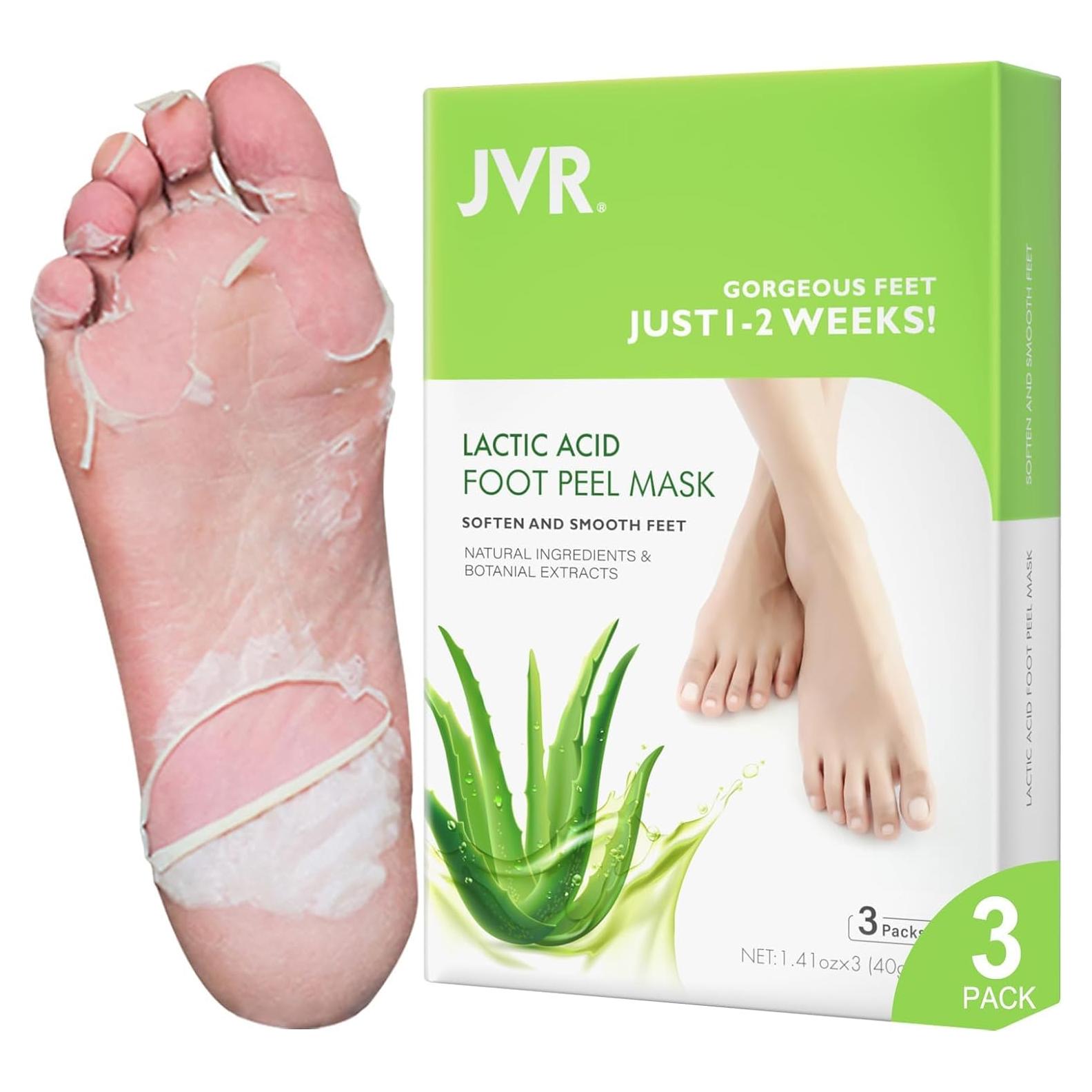 Mascarilla Exfoliante para Pies JVR - 3 Pares Aloe Vera
