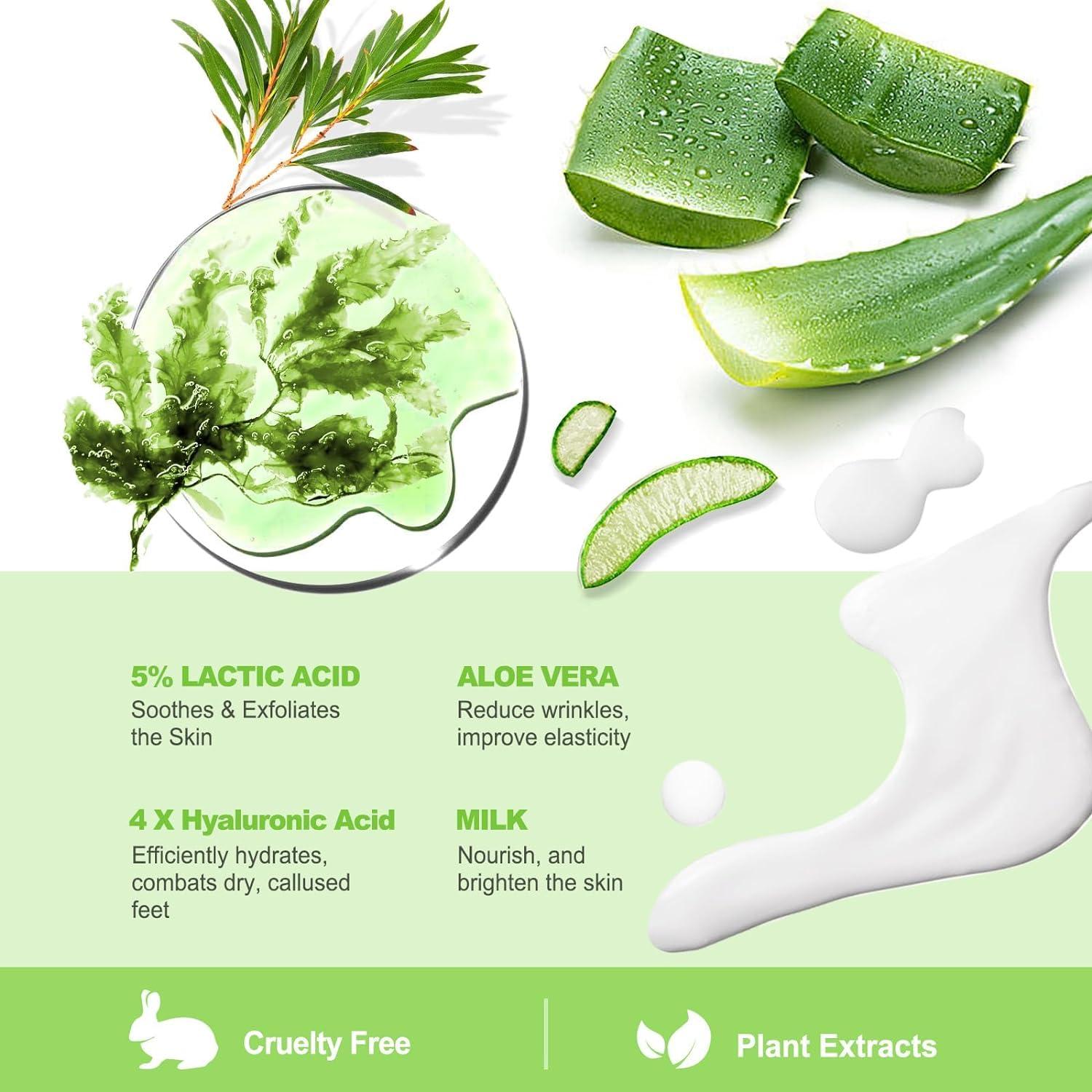 Mascarilla Exfoliante para Pies JVR - 3 Pares Aloe Vera