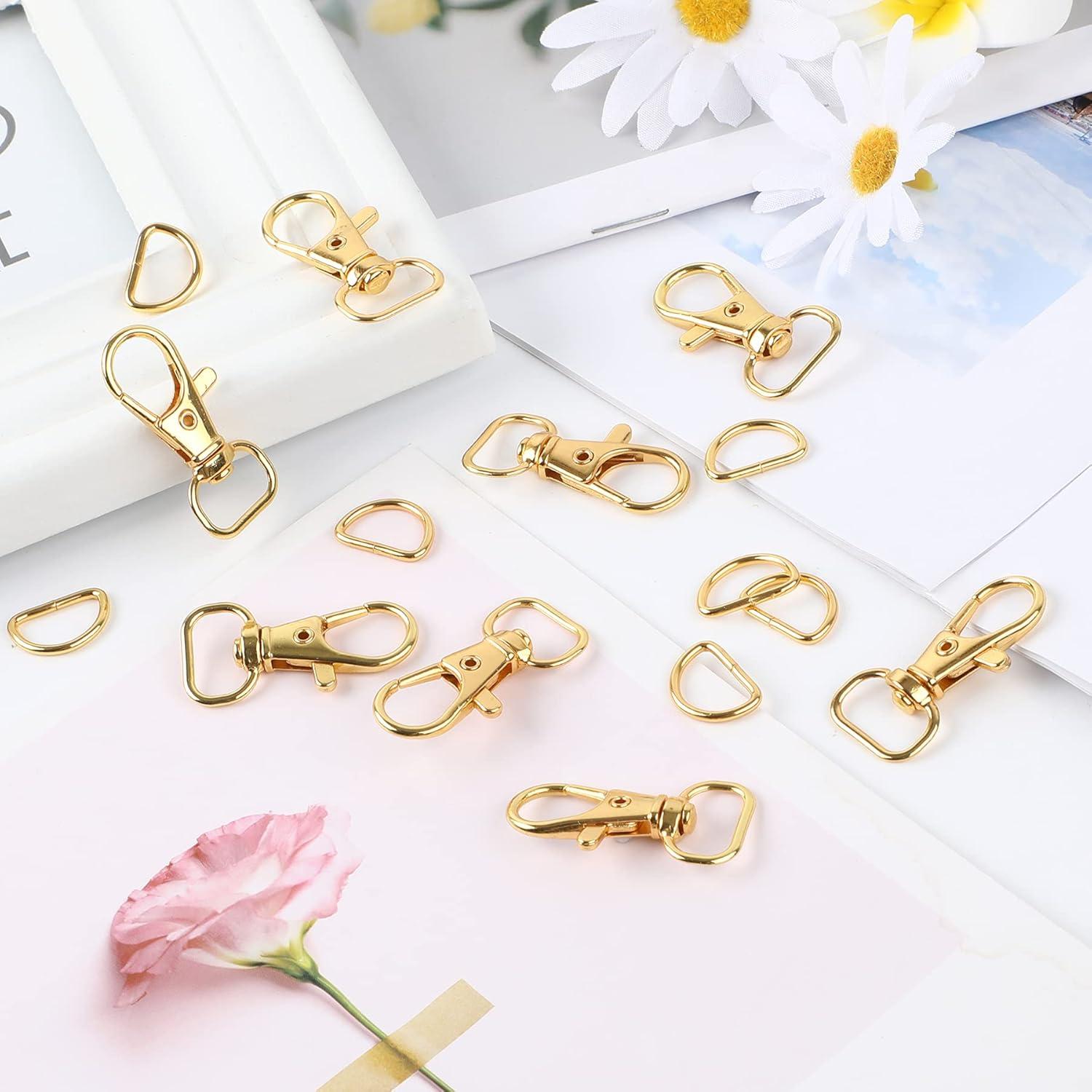 Ganchos de Clip y Anillos en D SANNIX 120 Pcs Dorados