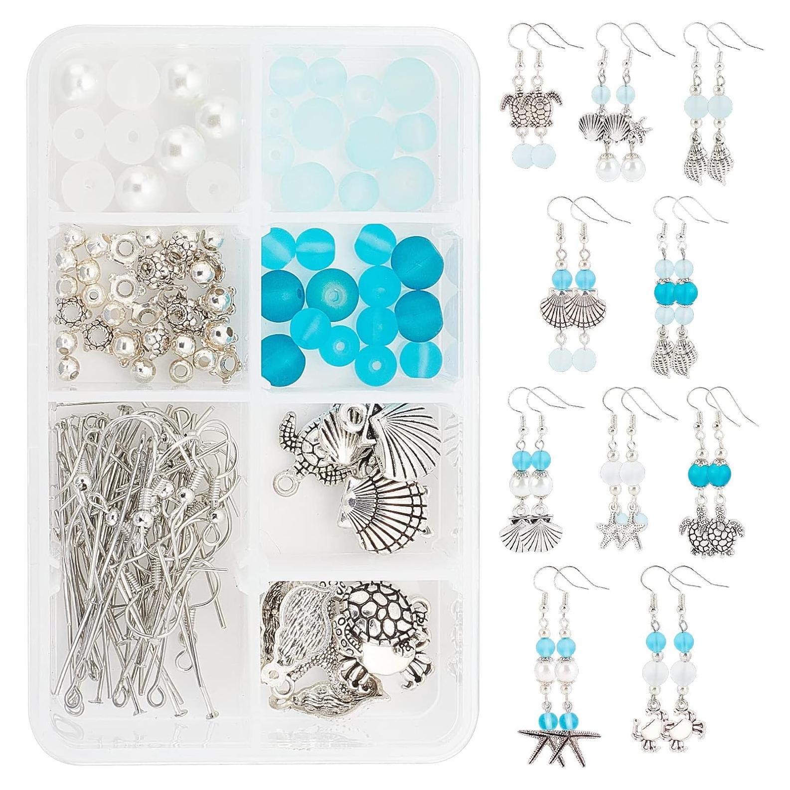 Kit de Fabricación de Pendientes DIY SUNNYCLUE Océano 10 Pares