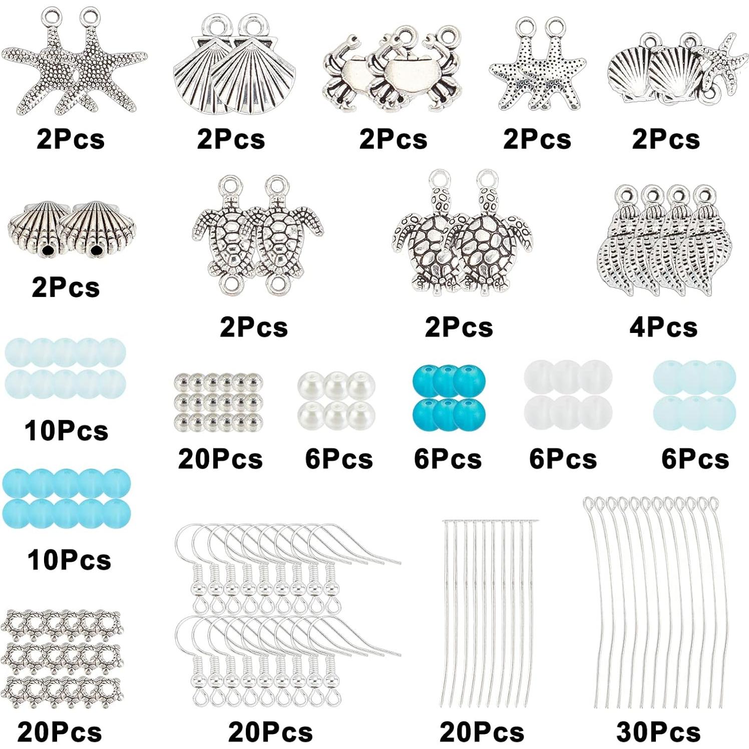 Kit de Fabricación de Pendientes DIY SUNNYCLUE Océano 10 Pares