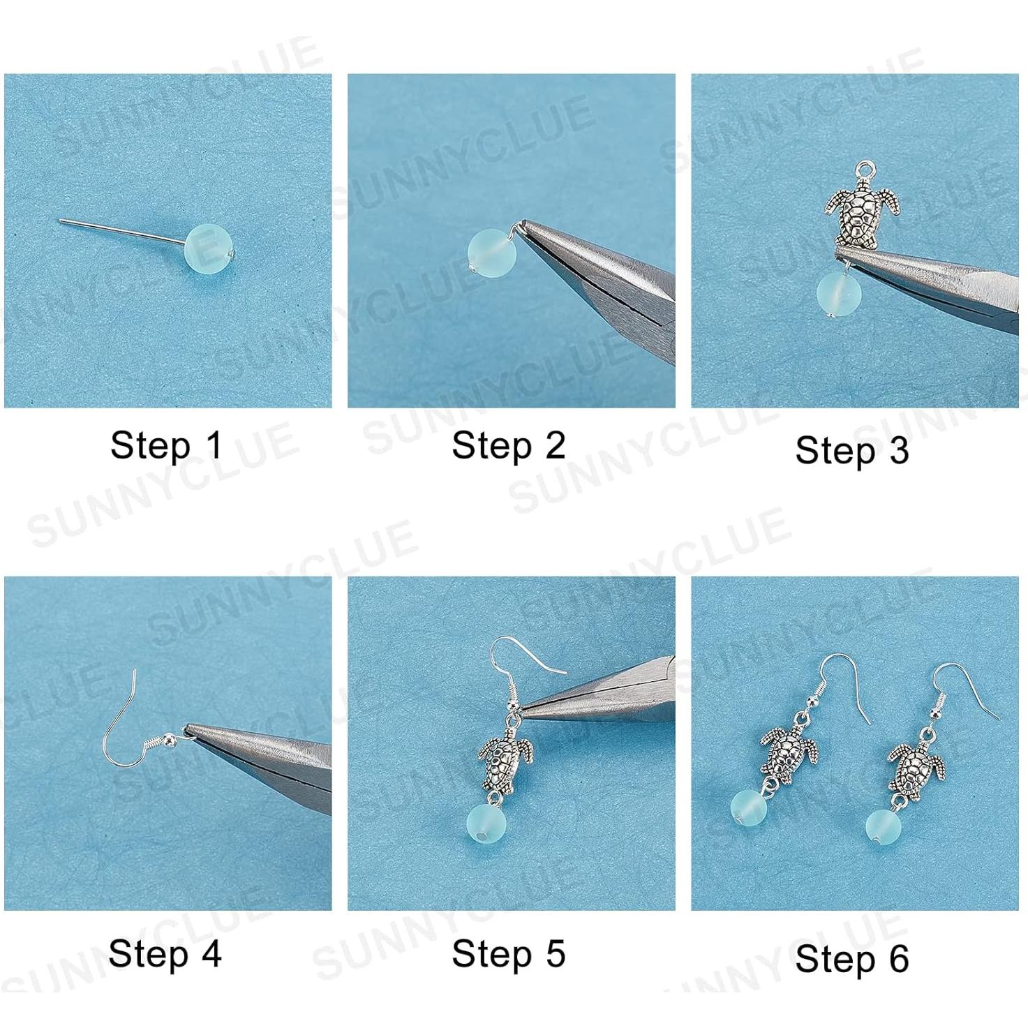 Kit de Fabricación de Pendientes DIY SUNNYCLUE Océano 10 Pares