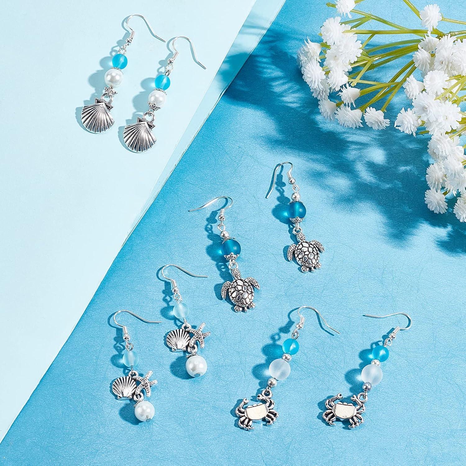 Kit de Fabricación de Pendientes DIY SUNNYCLUE Océano 10 Pares