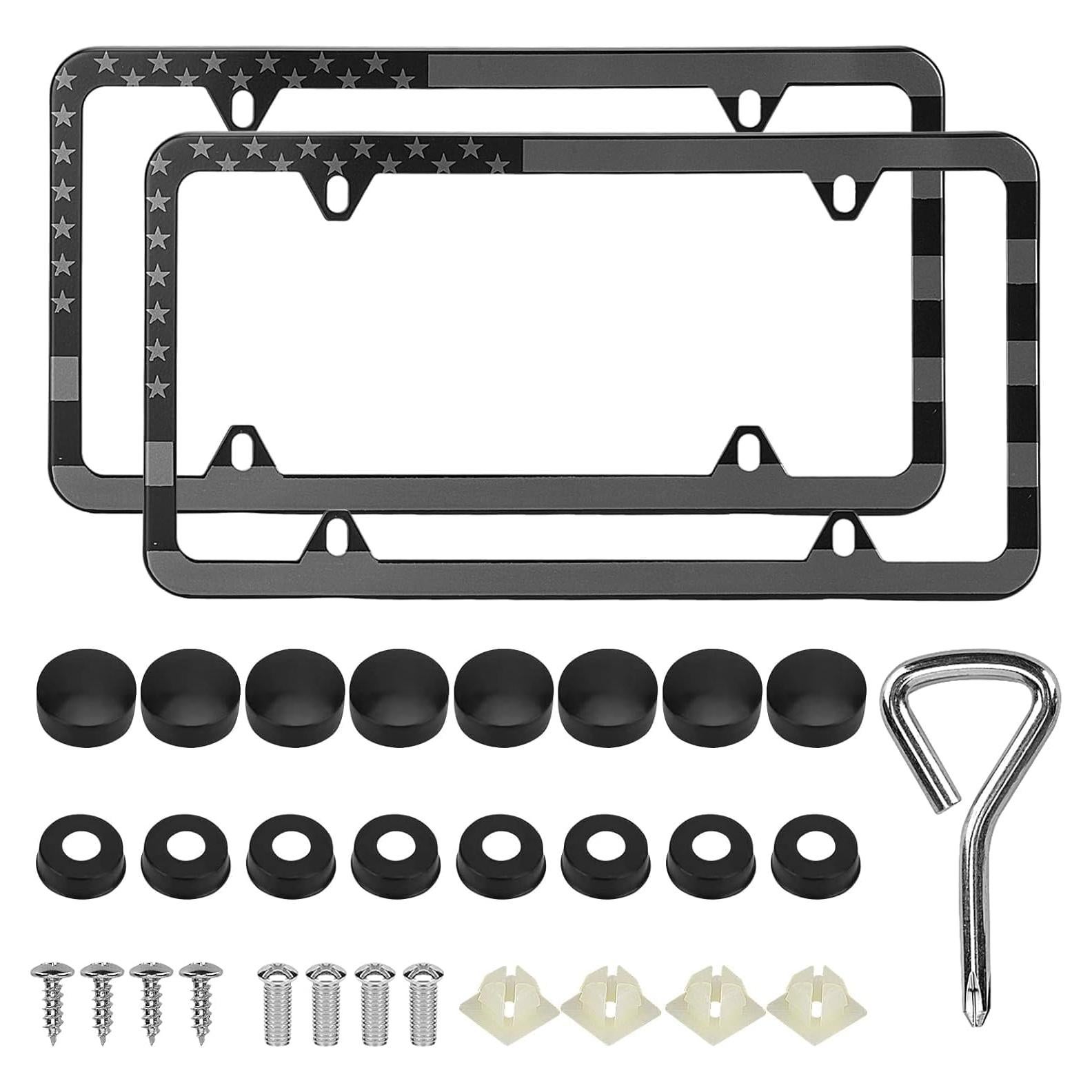 Marcos de Placas de Licencia Aluminio PBPAO con Bandera Americana