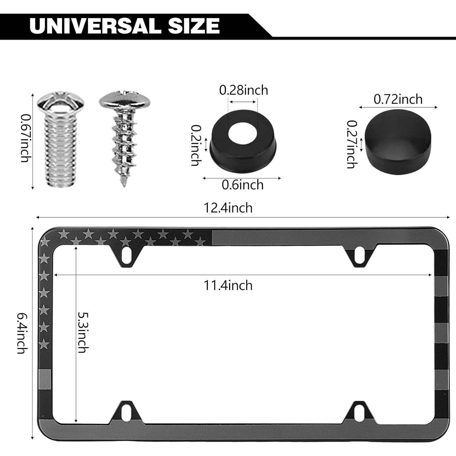 Marcos de Placas de Licencia Aluminio PBPAO con Bandera Americana