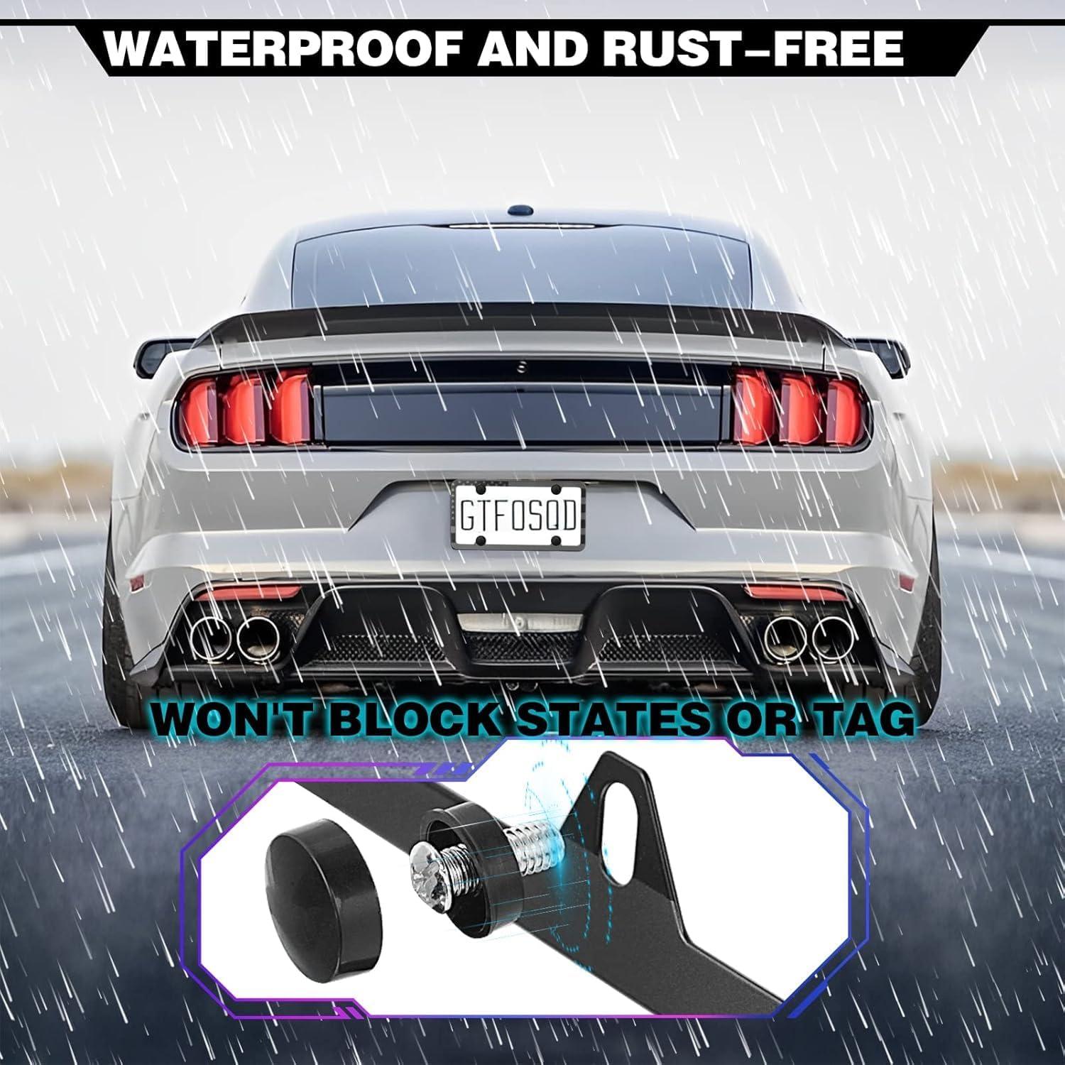 Marcos de Placas de Licencia Aluminio PBPAO con Bandera Americana