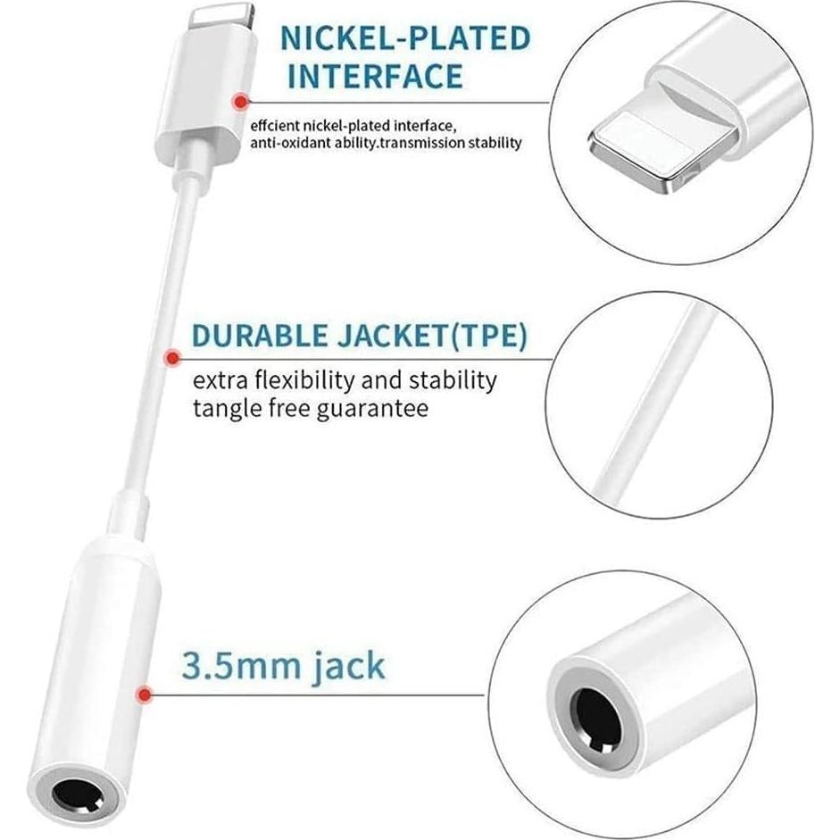 Adaptador Lightning a Jack 3.5mm LIMQIAOWY - Paquete de 2