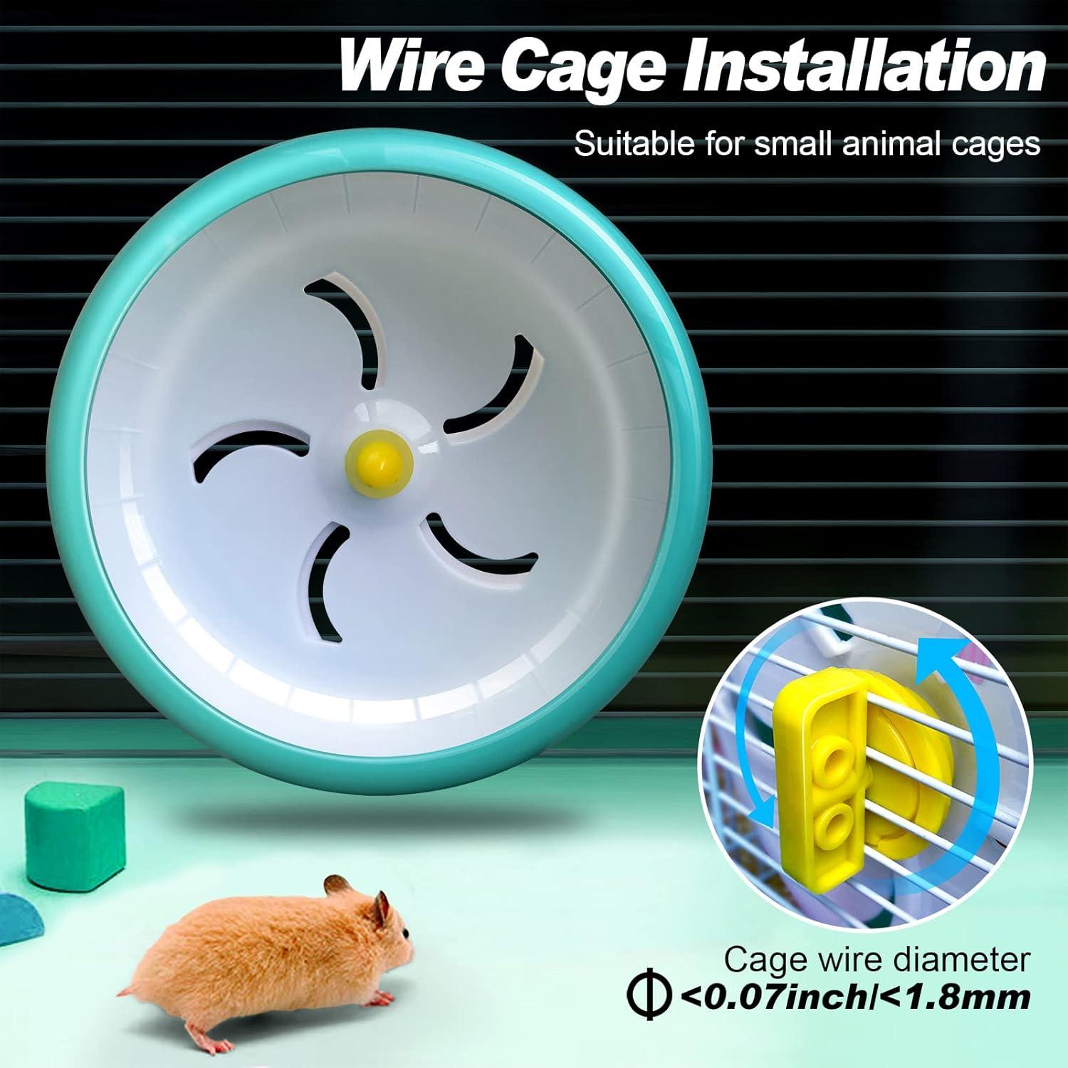 Rueda de Hámster TieLishor 17.78 cm Silenciosa Ajustable Azul