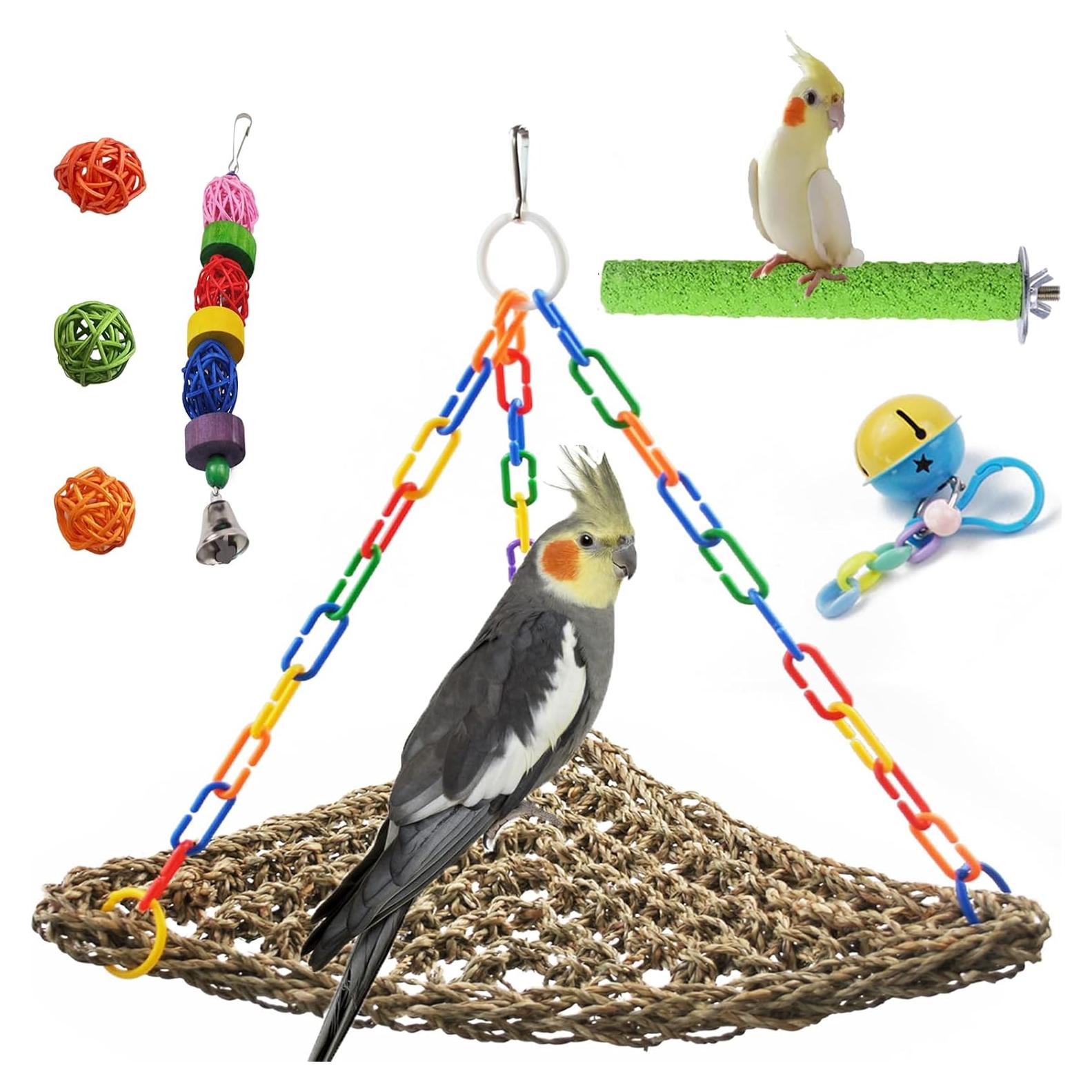 Hamaca de Hierba Marina MUYG para Aves 42x32 cm