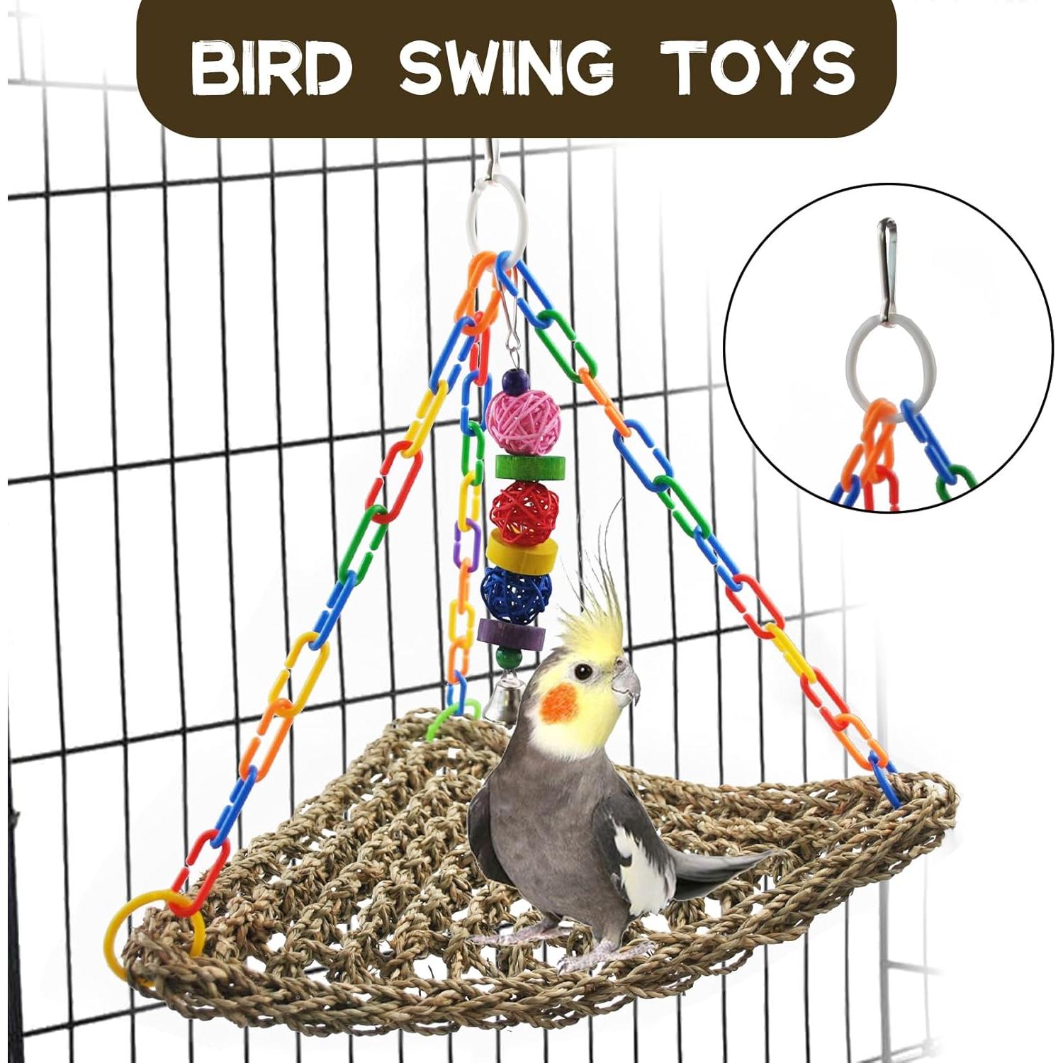 Hamaca de Hierba Marina MUYG para Aves 42x32 cm