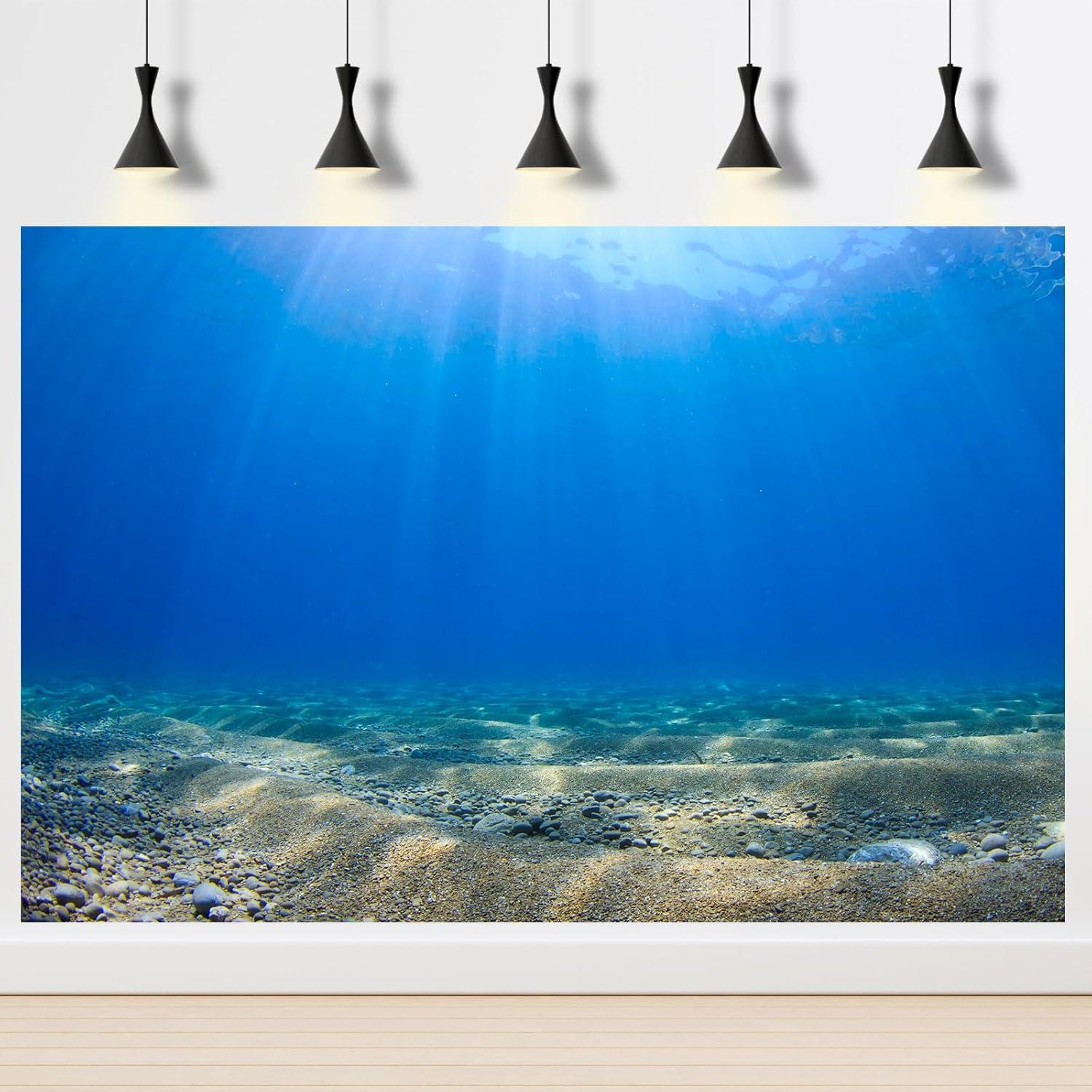 Fondo de Acuario Vinilo 60x30cm Riivvdise Azul HD