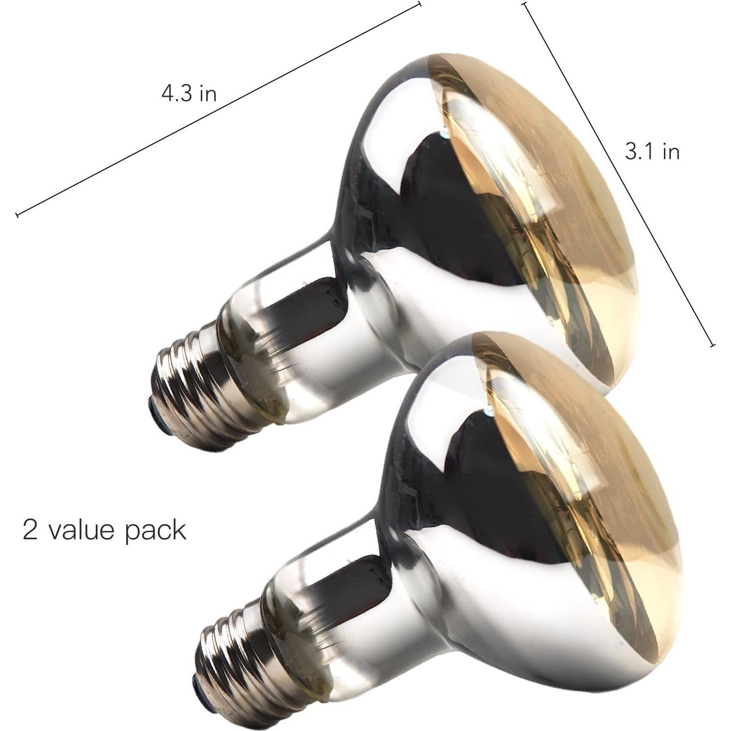 Bombilla de Calor Diurna ReptiKing 75W para Reptiles - Paquete de 2