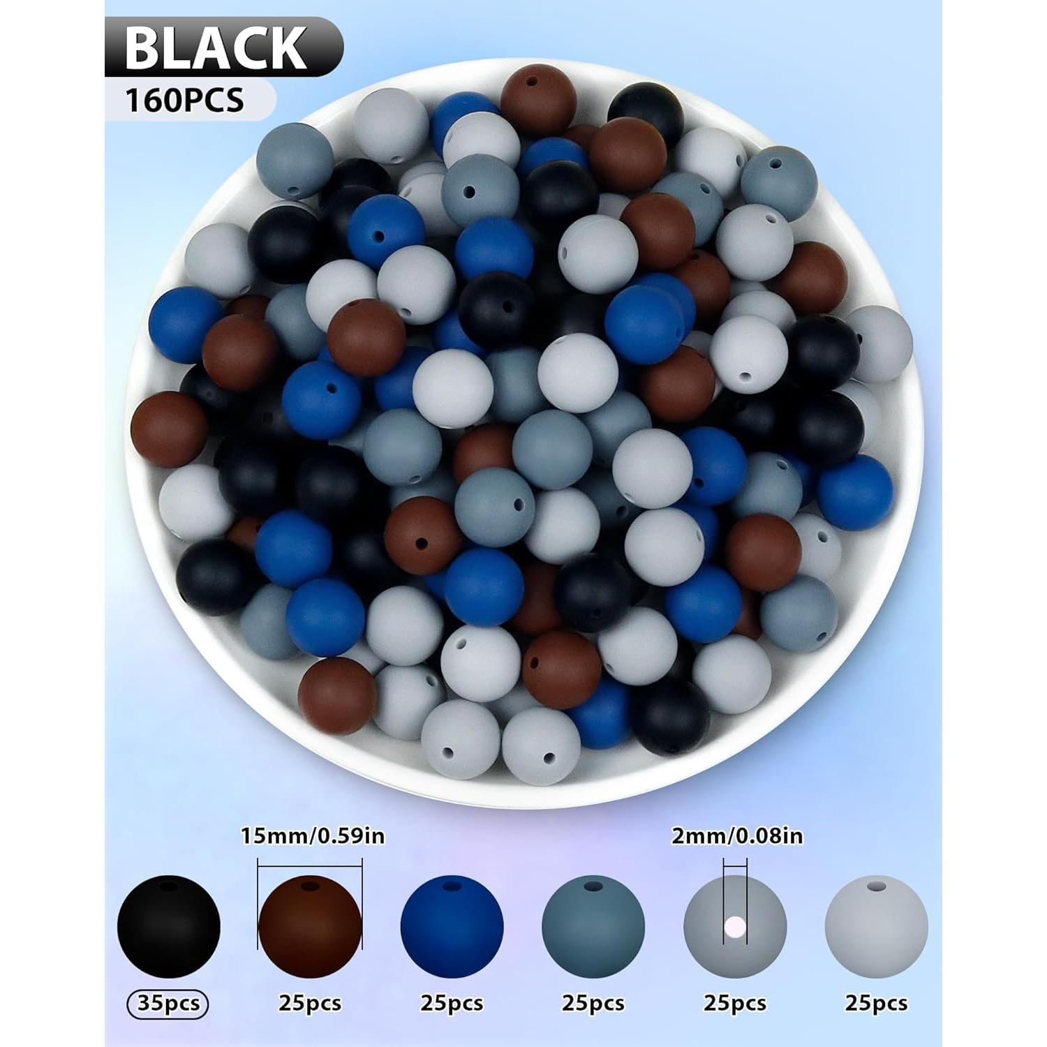 160 Perlas de Silicona 15mm FIVEIZERO para Manualidades DIY