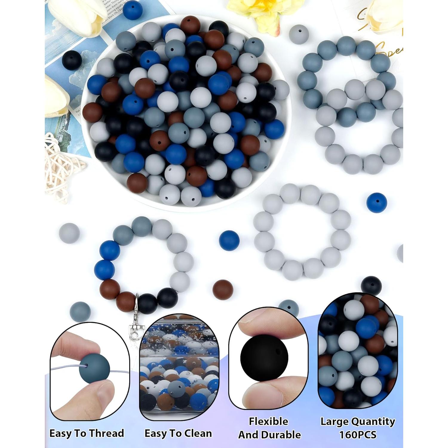 160 Perlas de Silicona 15mm FIVEIZERO para Manualidades DIY