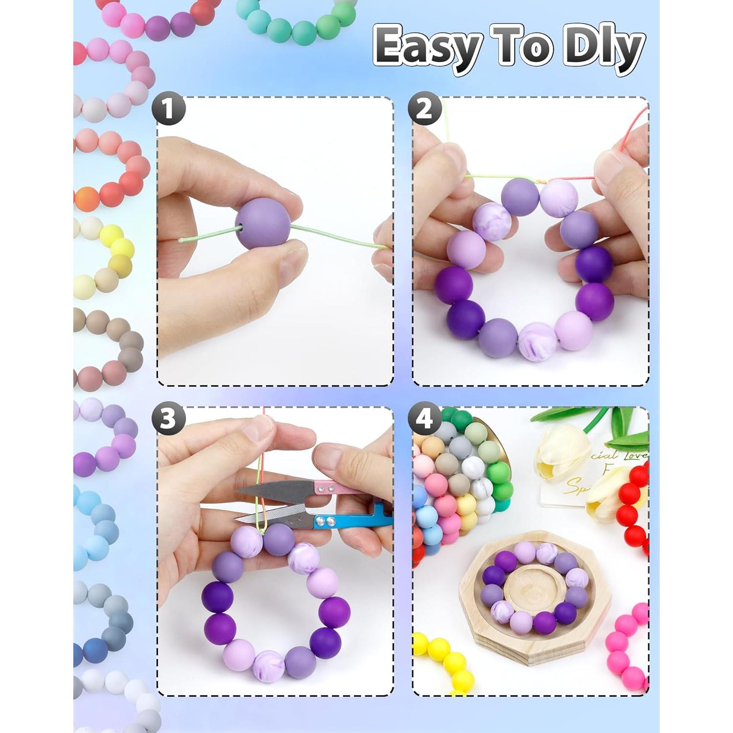 160 Perlas de Silicona 15mm FIVEIZERO para Manualidades DIY