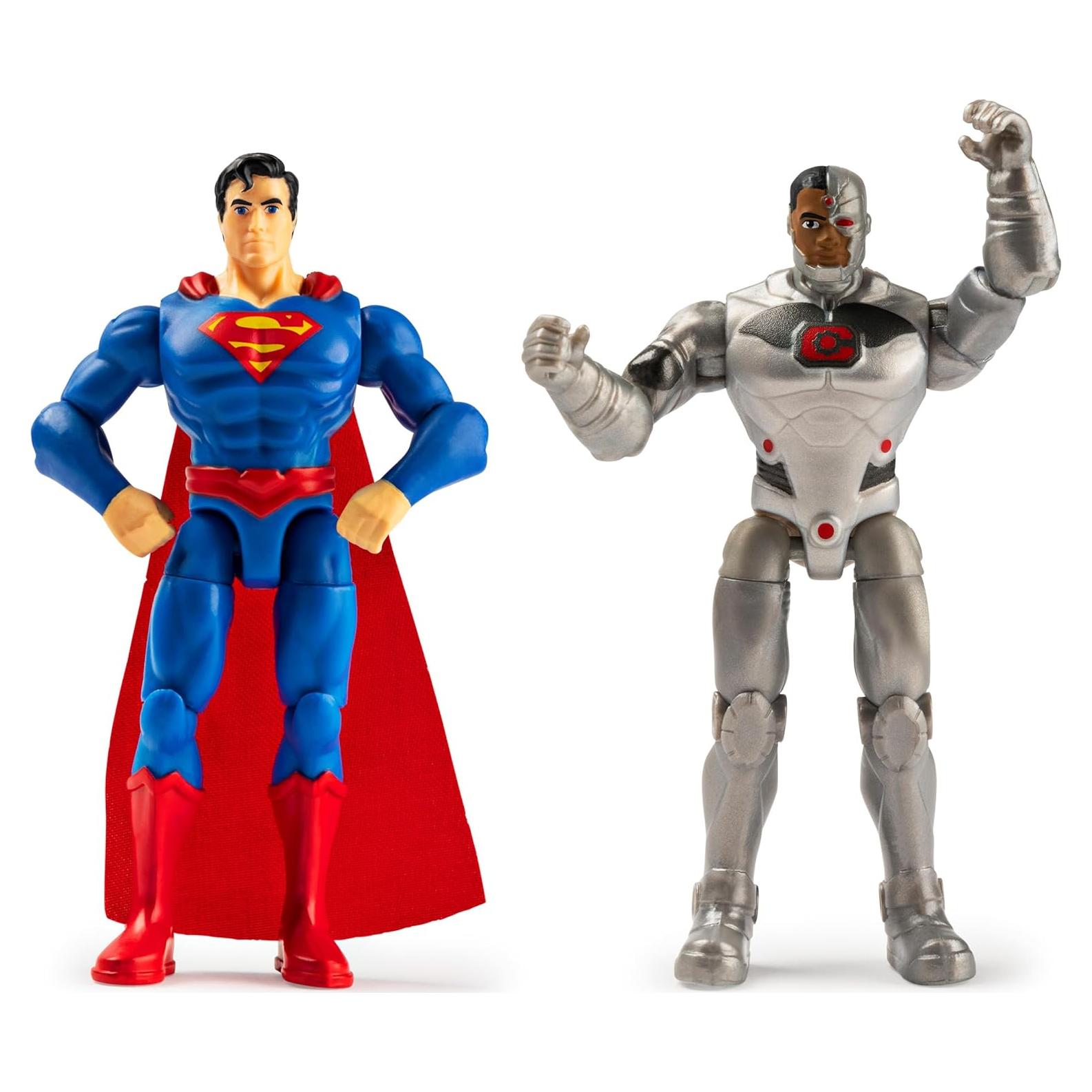 Figura de Acción DC Comics Superman y Cyborg 10 cm 2-Pack