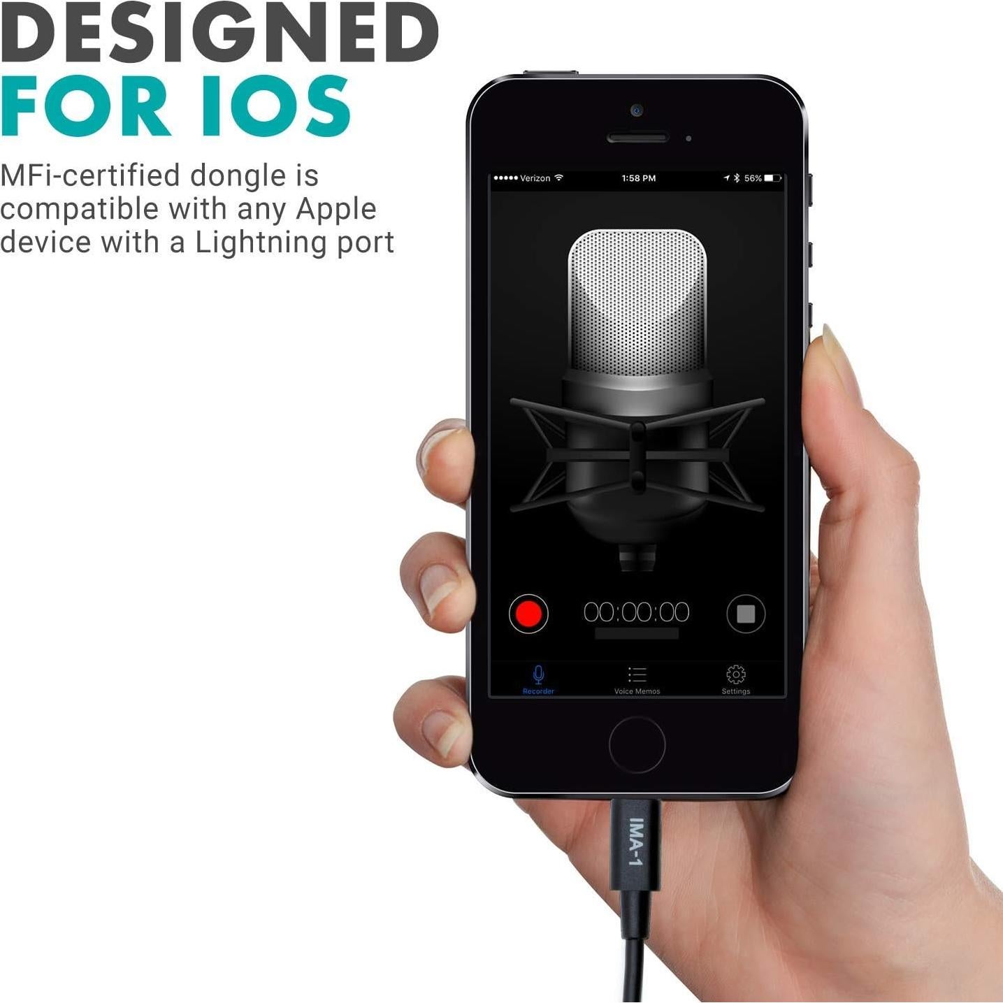 Adaptador Movo IMA-1 de 3.5mm TRRS a Lightning