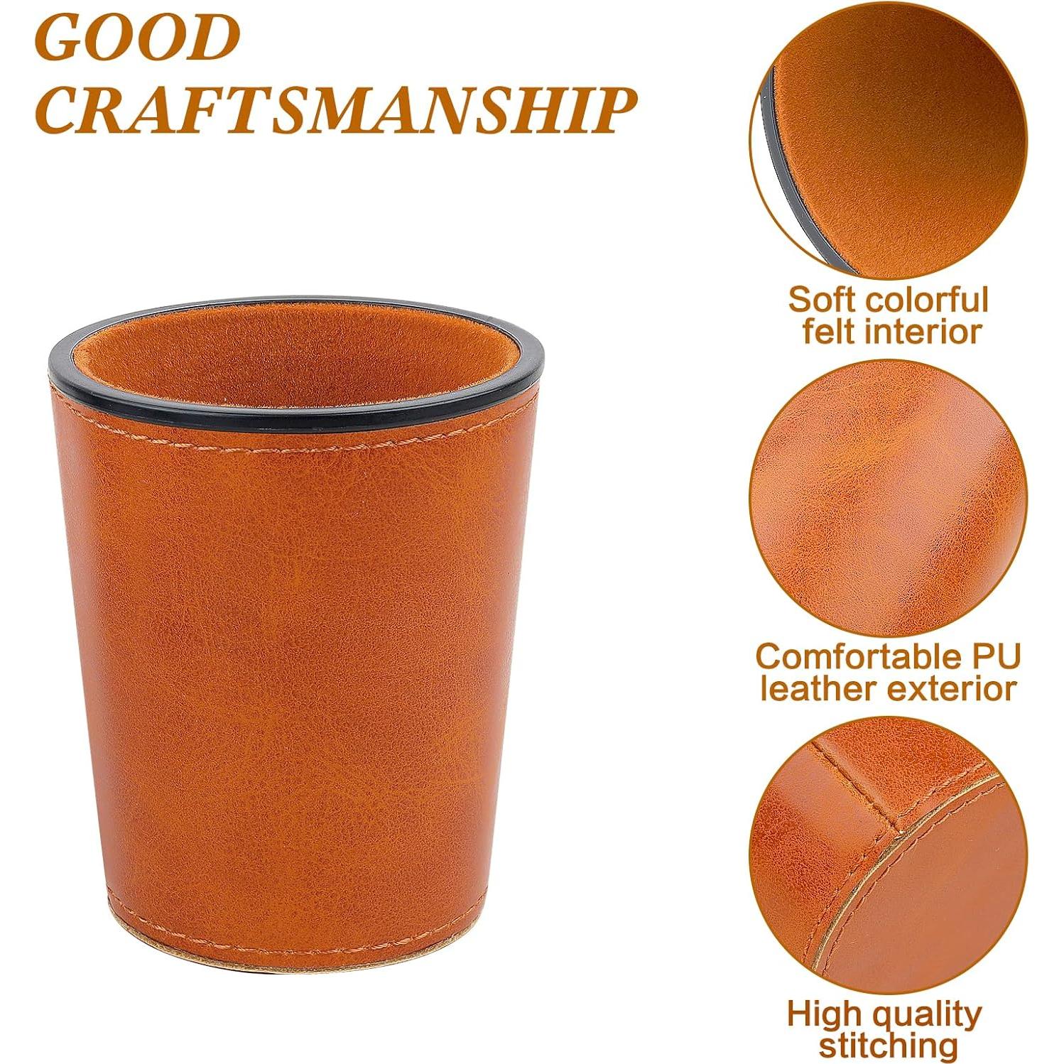 Juego de Tazas para Dados RERIVER 6 Tazas y 36 Dados Marrón