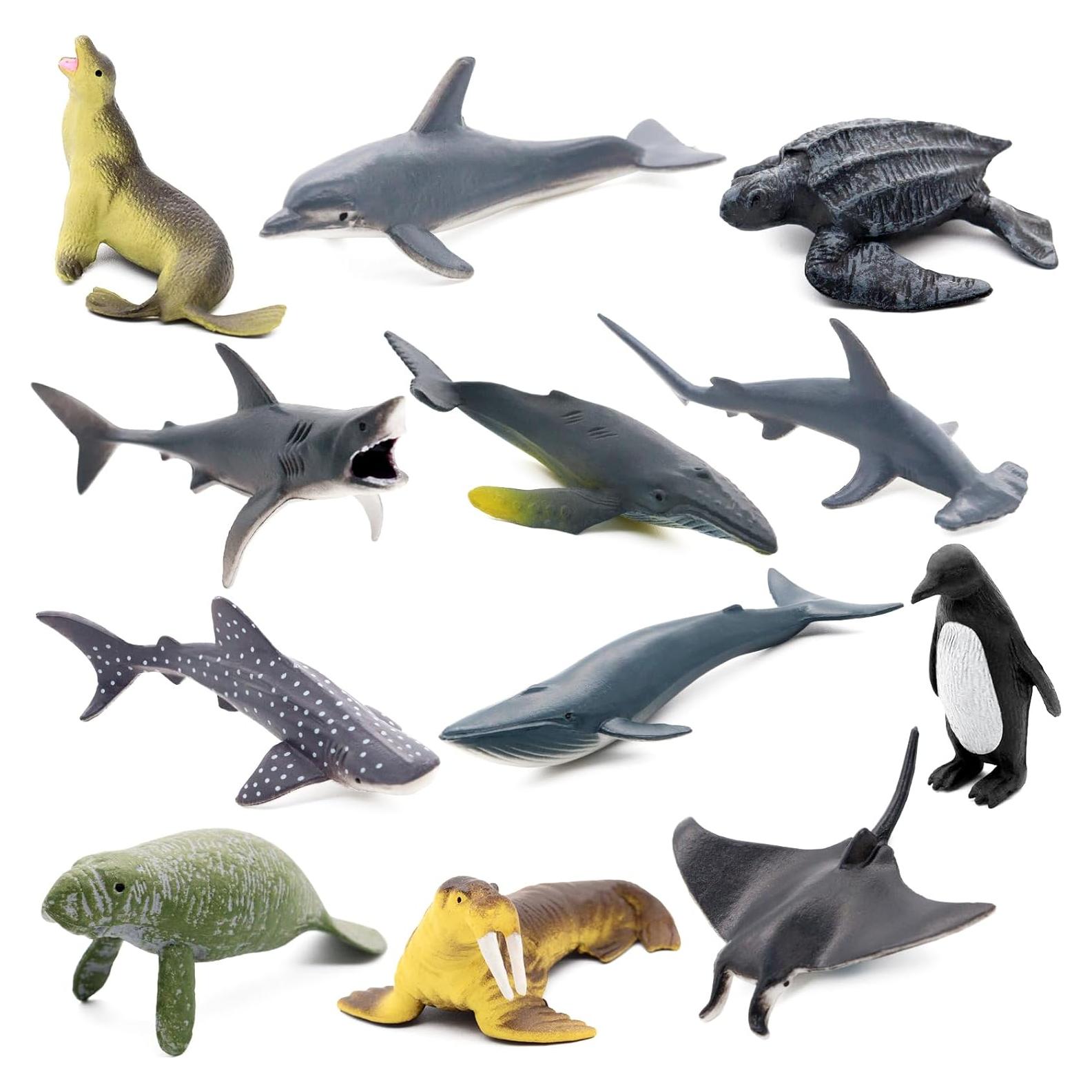 Juego de Juguetes de Animales Marinos 12 Piezas Nuevo Regalo