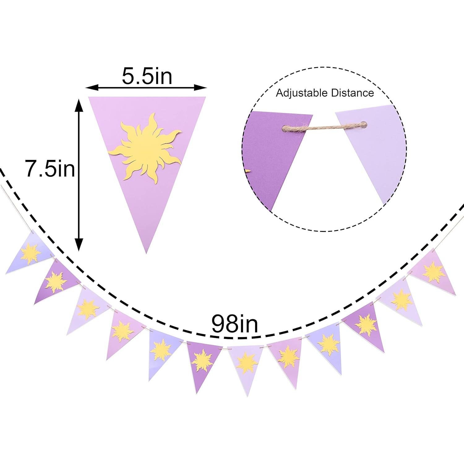 Banderín de Trona WAWOO para 1er Cumpleaños Sol Púrpura