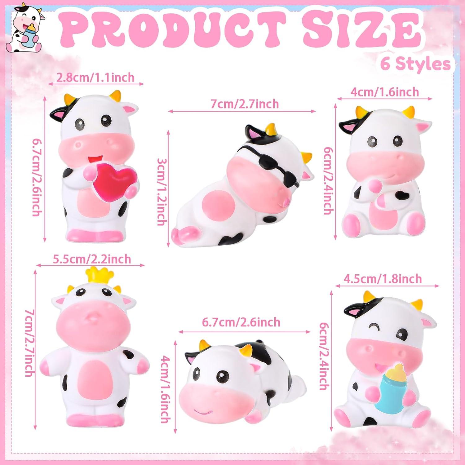 Juguetes de Baño 24 Pcs Vacas de Goma Jenaai 7 cm