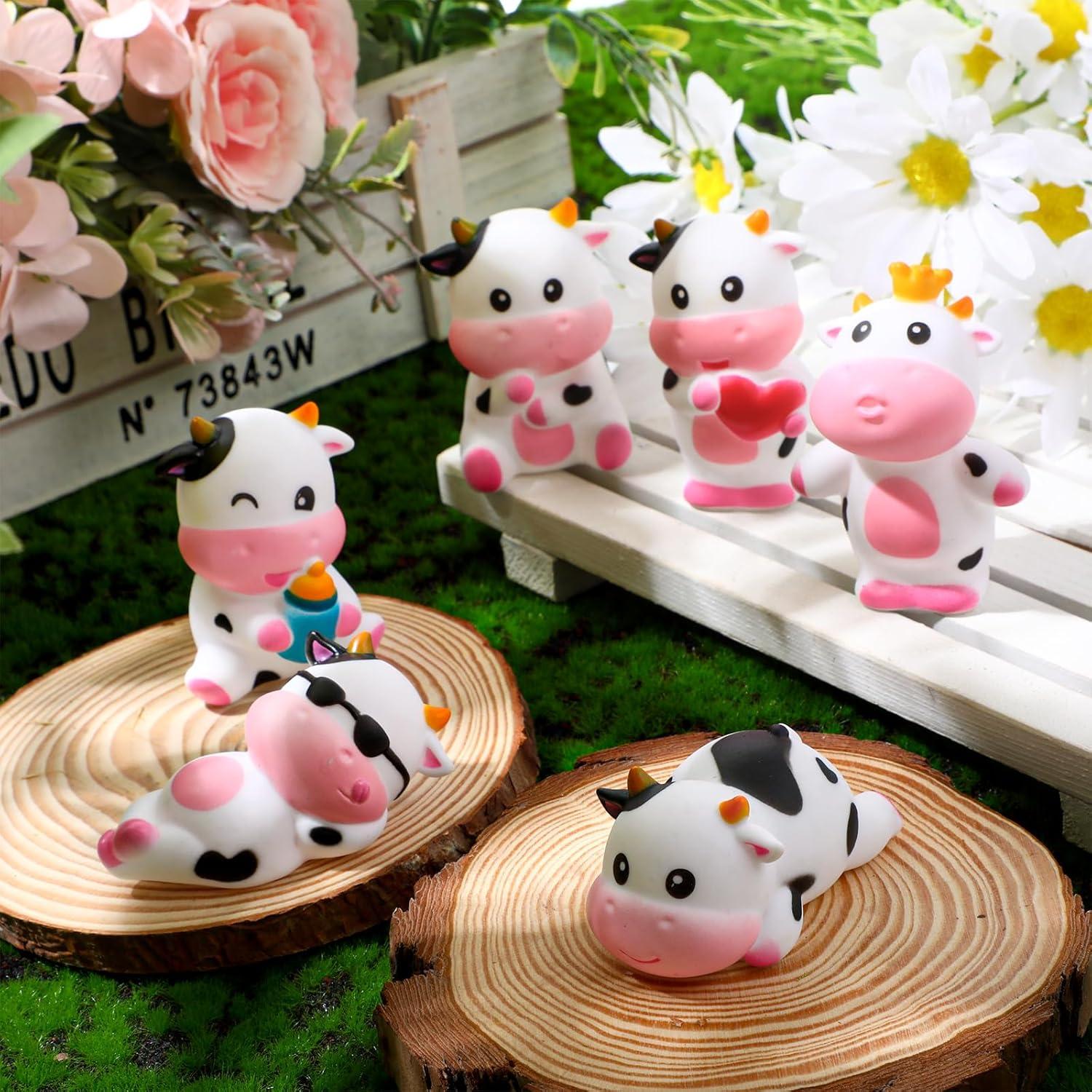 Juguetes de Baño 24 Pcs Vacas de Goma Jenaai 7 cm