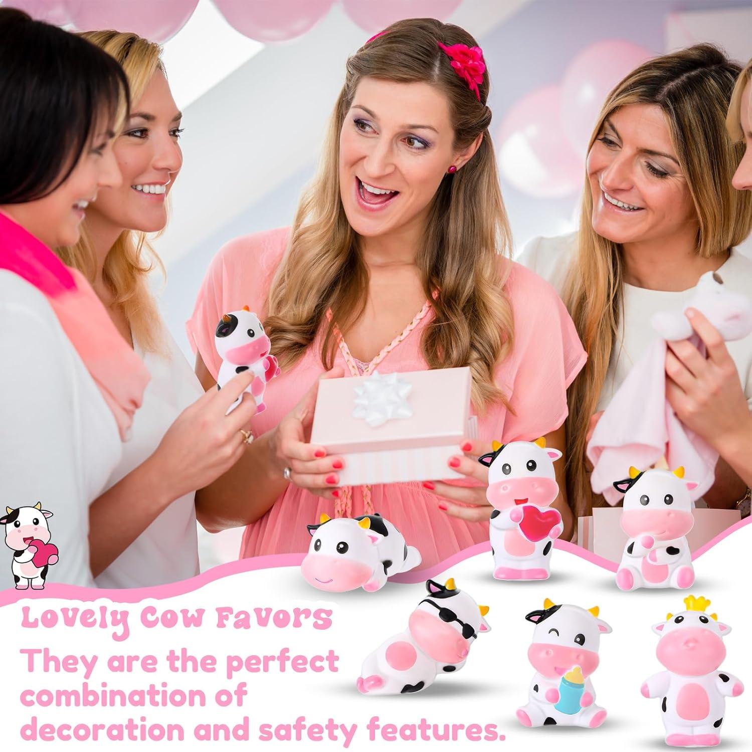 Juguetes de Baño 24 Pcs Vacas de Goma Jenaai 7 cm