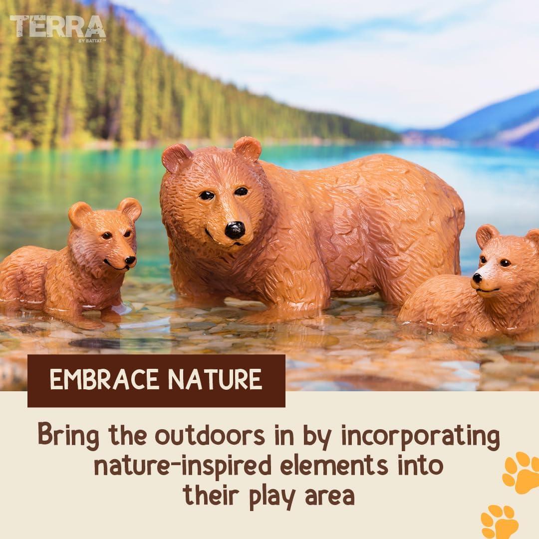 Conjunto de Figuras de Osos Pardos Terra por Battat - 4 Piezas