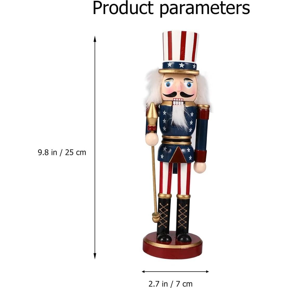 Estatua de soldado Nutcracker de madera pintada a mano 25cm