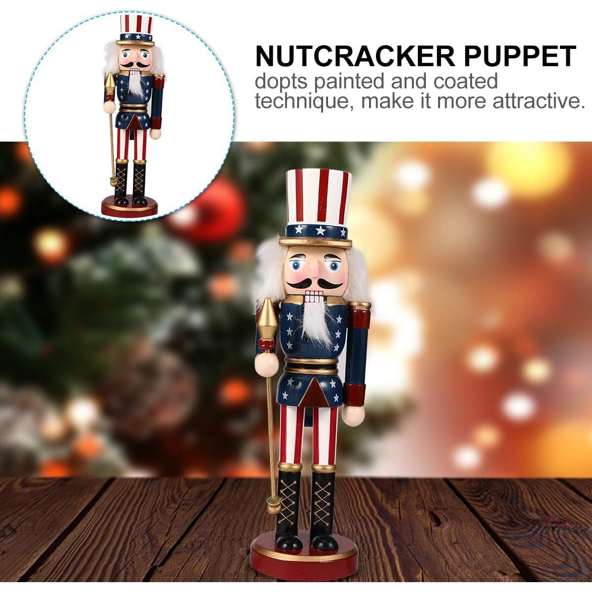 Estatua de soldado Nutcracker de madera pintada a mano 25cm