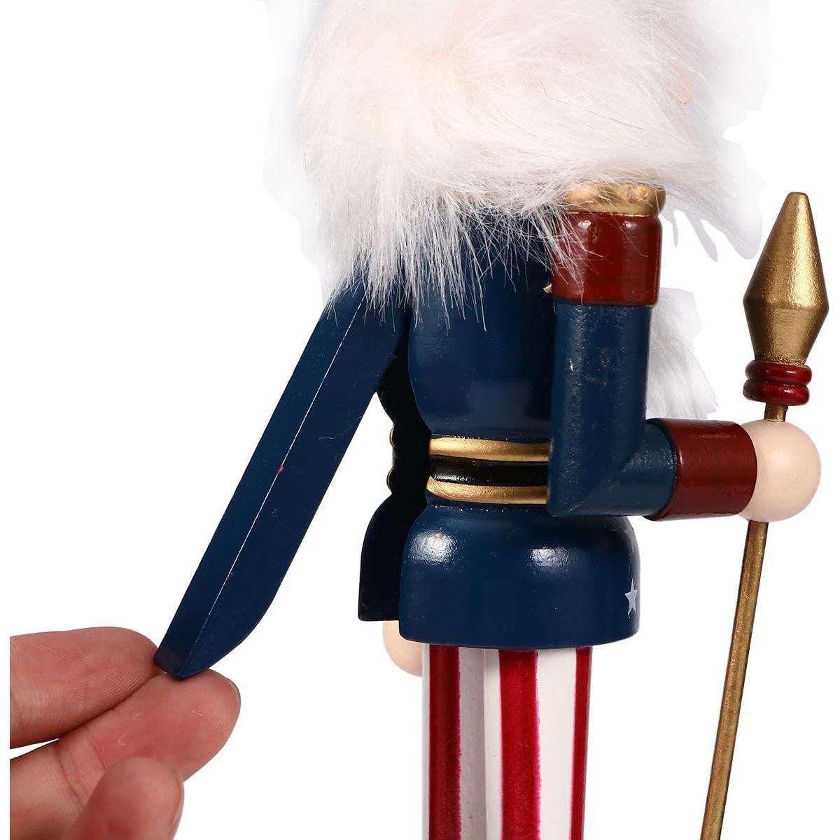 Estatua de soldado Nutcracker de madera pintada a mano 25cm