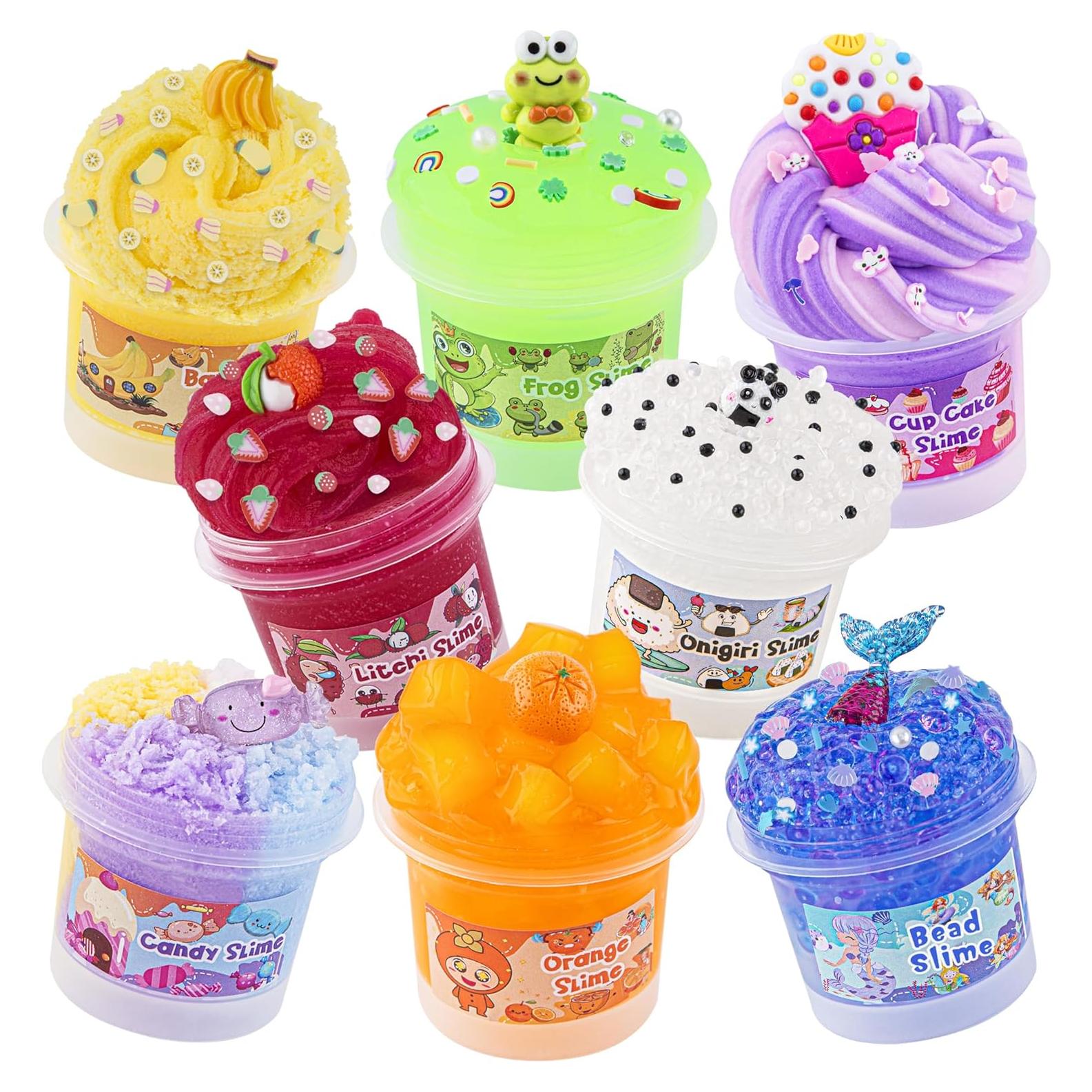 Kit de Slime Variado Okaybee 8 x 100ml Texturas Diversas