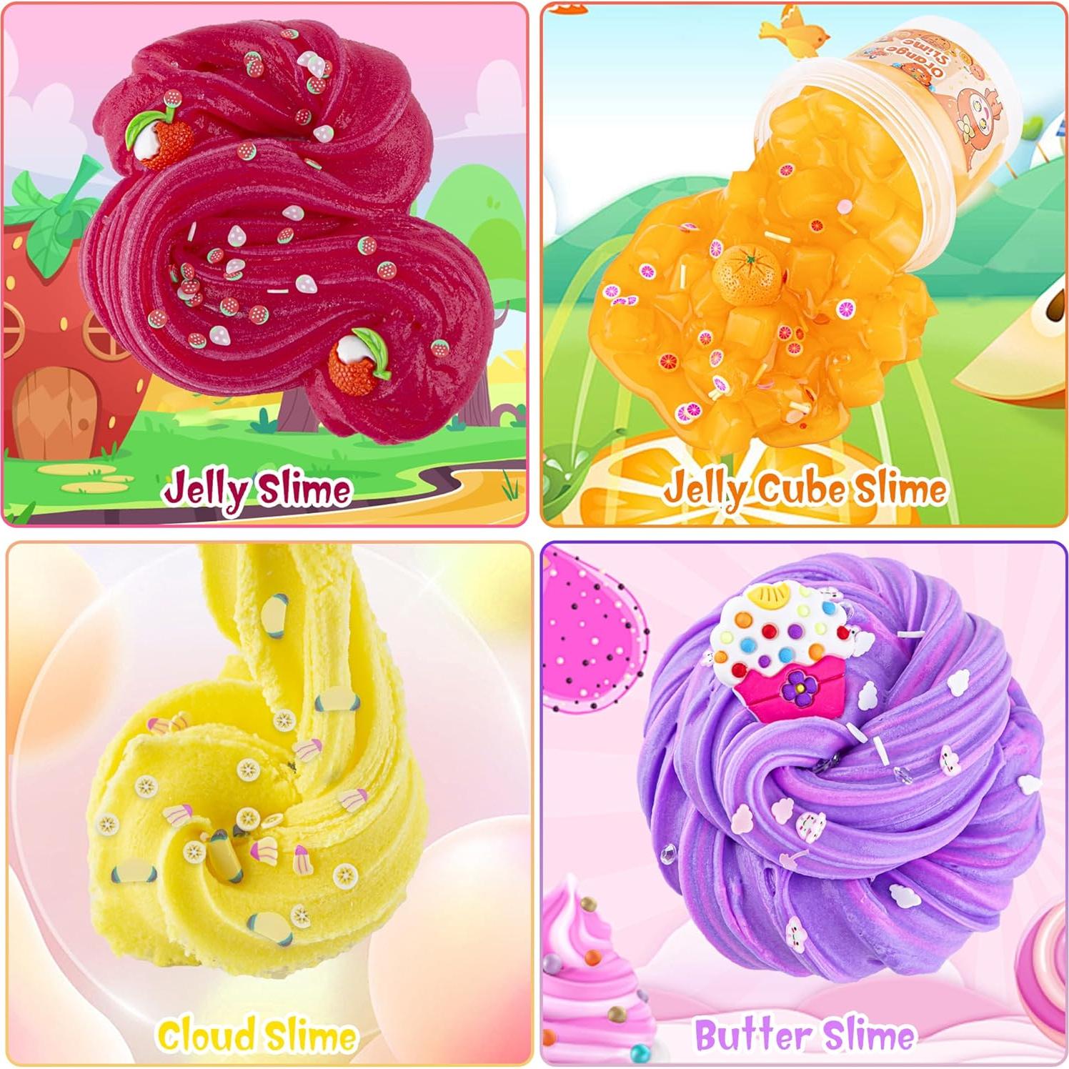 Kit de Slime Variado Okaybee 8 x 100ml Texturas Diversas