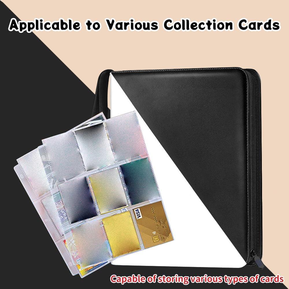 Carpeta para tarjetas XYGJZ Negra 4 bolsillos 400 tarjetas