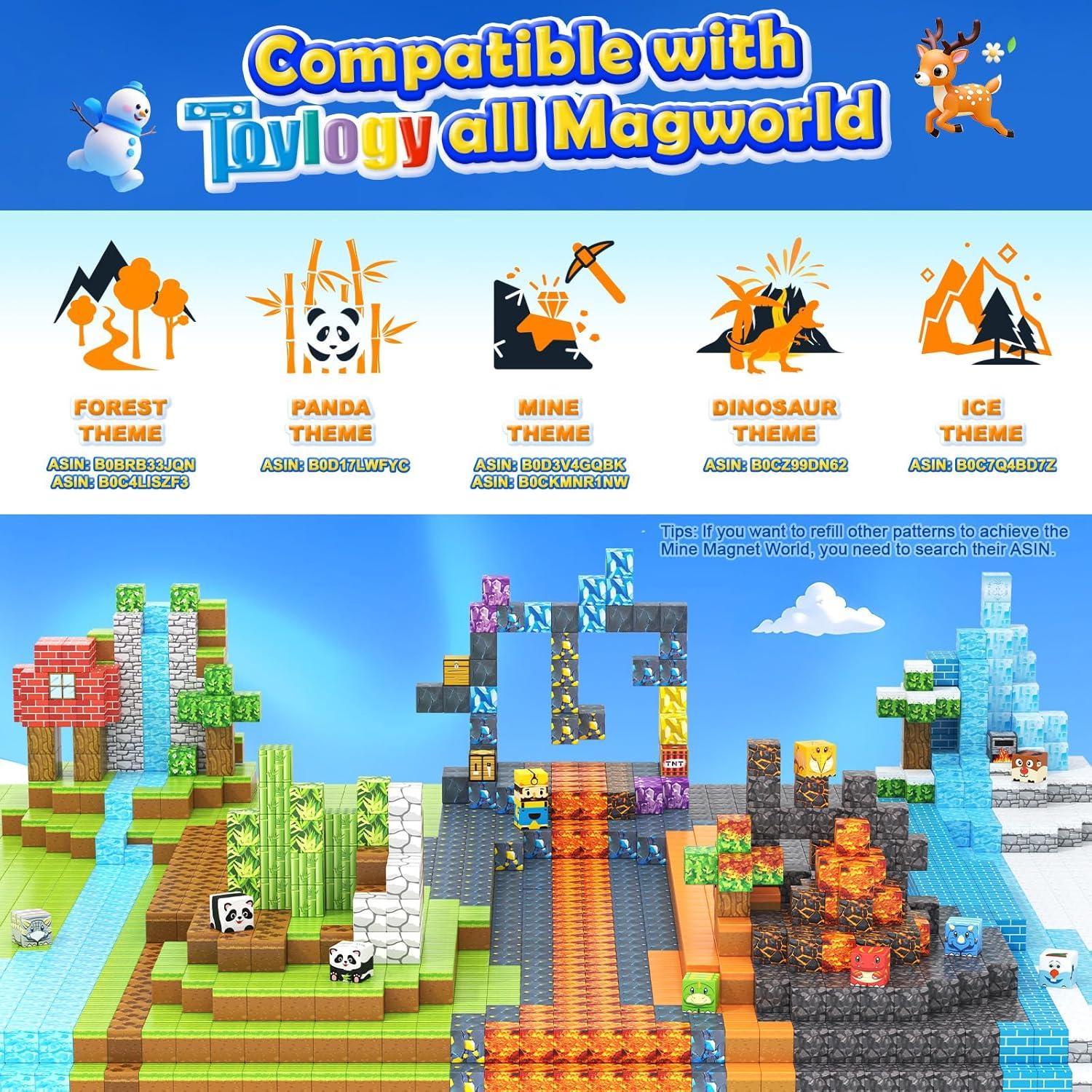 126PCS Bloques Magnéticos Toylogy Bosque y Hielo - Juguete STEM