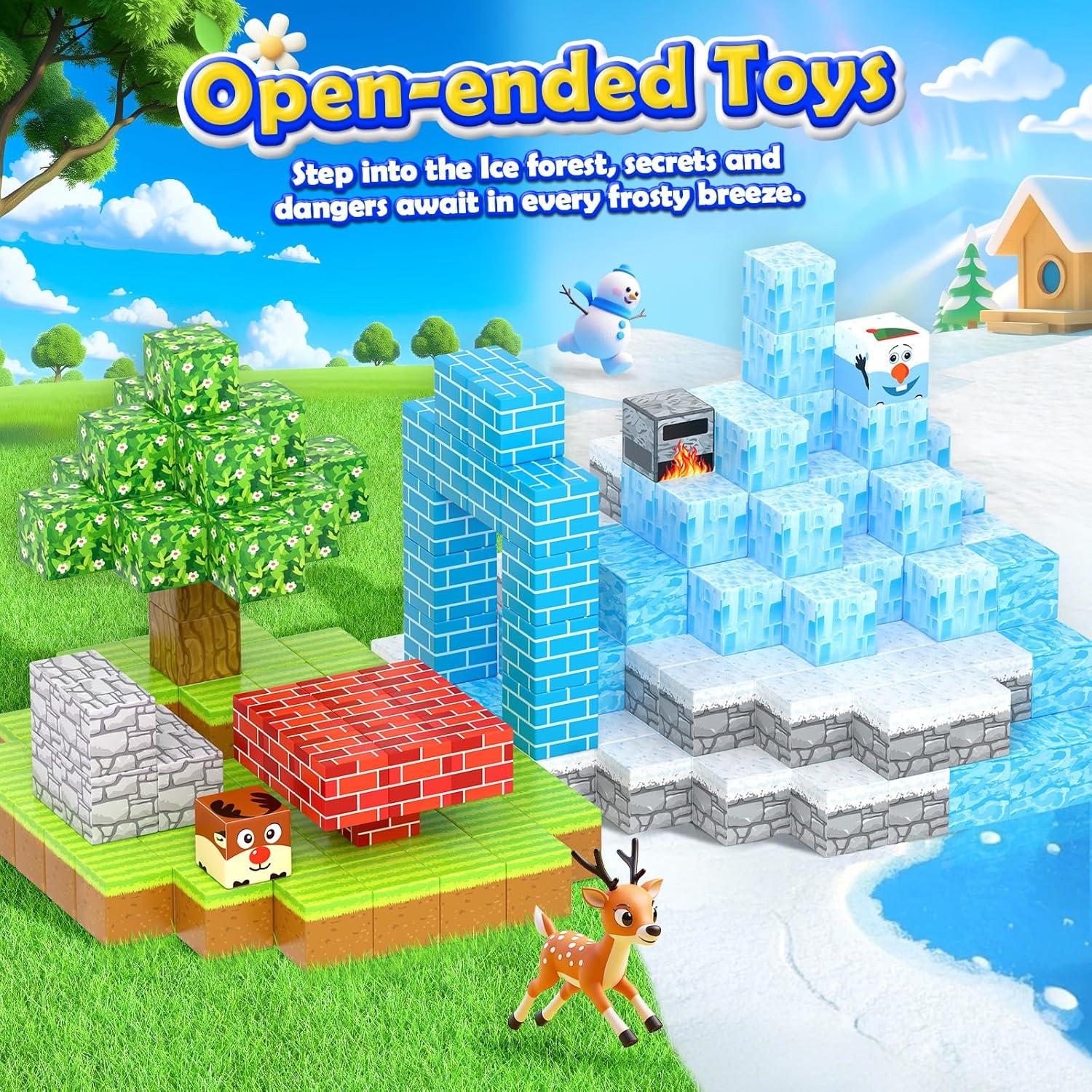 126PCS Bloques Magnéticos Toylogy Bosque y Hielo - Juguete STEM