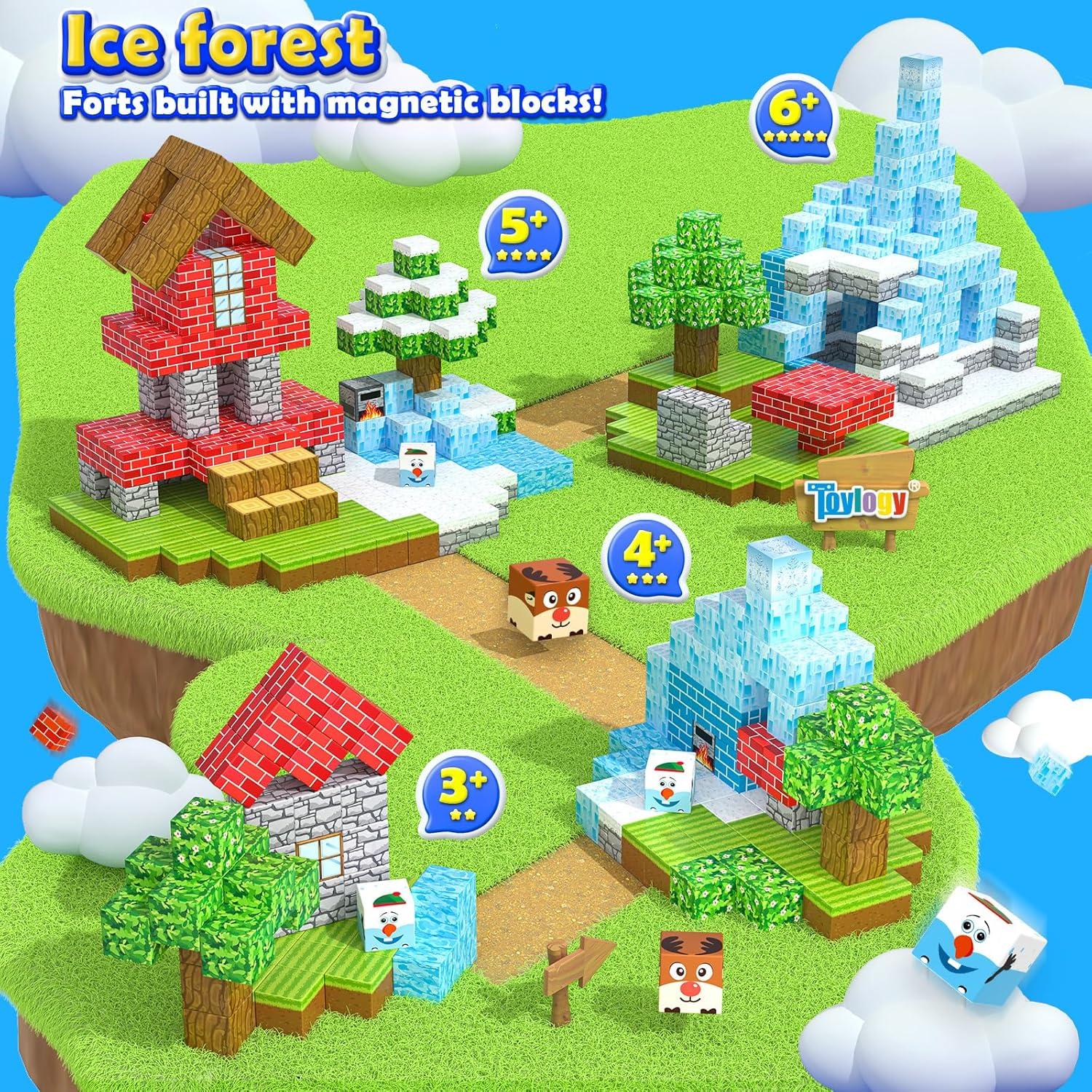 126PCS Bloques Magnéticos Toylogy Bosque y Hielo - Juguete STEM