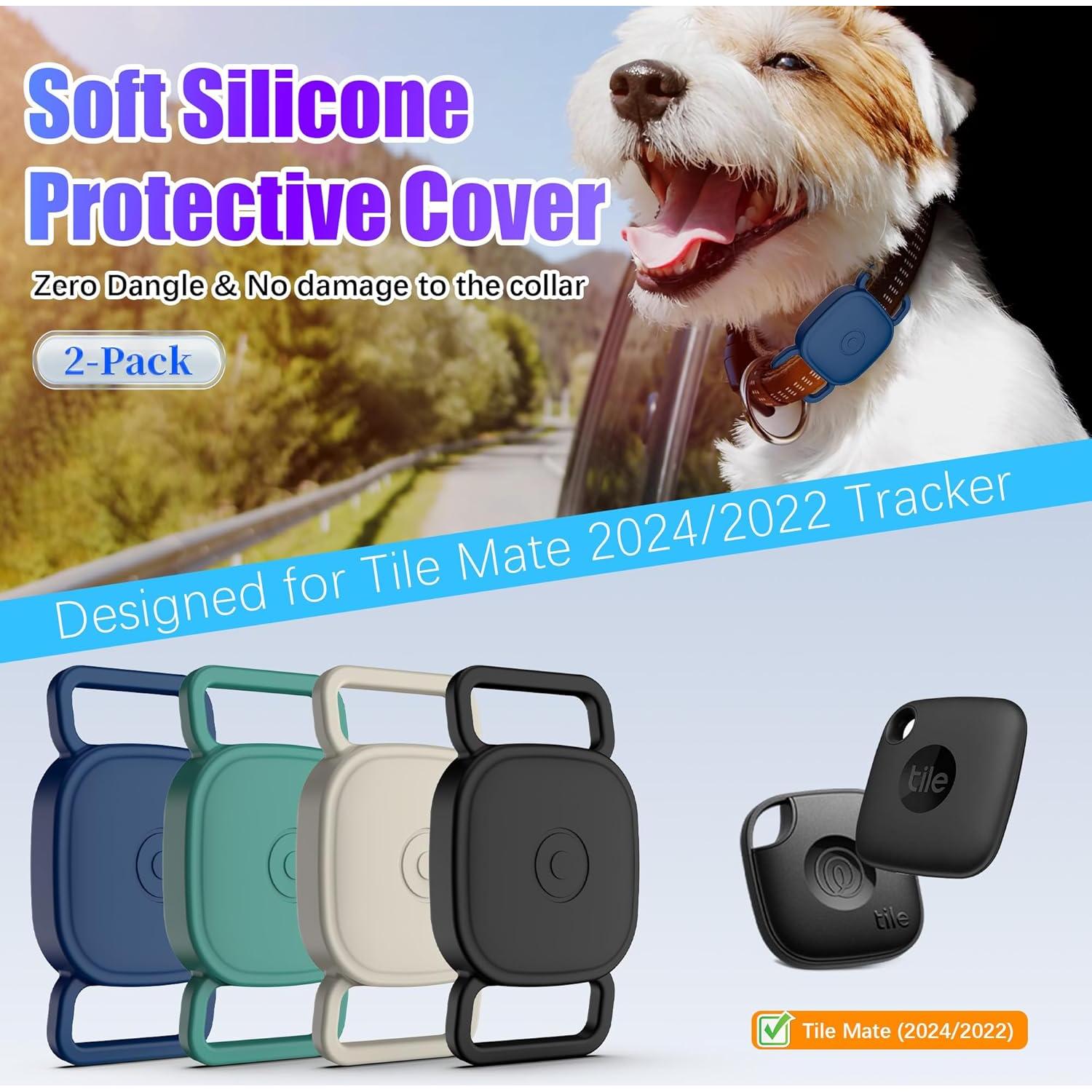 Soporte para Collar de Perro Tile Mate 2024/2022 - 4 Piezas Silicona Impermeable