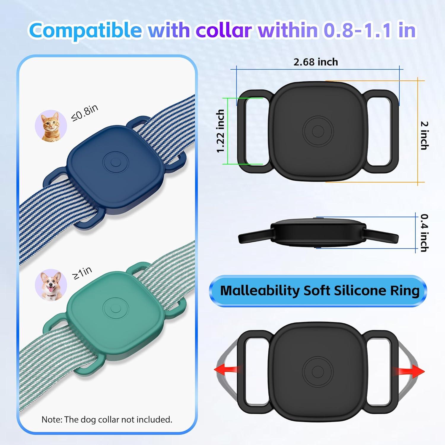 Soporte para Collar de Perro Tile Mate 2024/2022 - 4 Piezas Silicona Impermeable