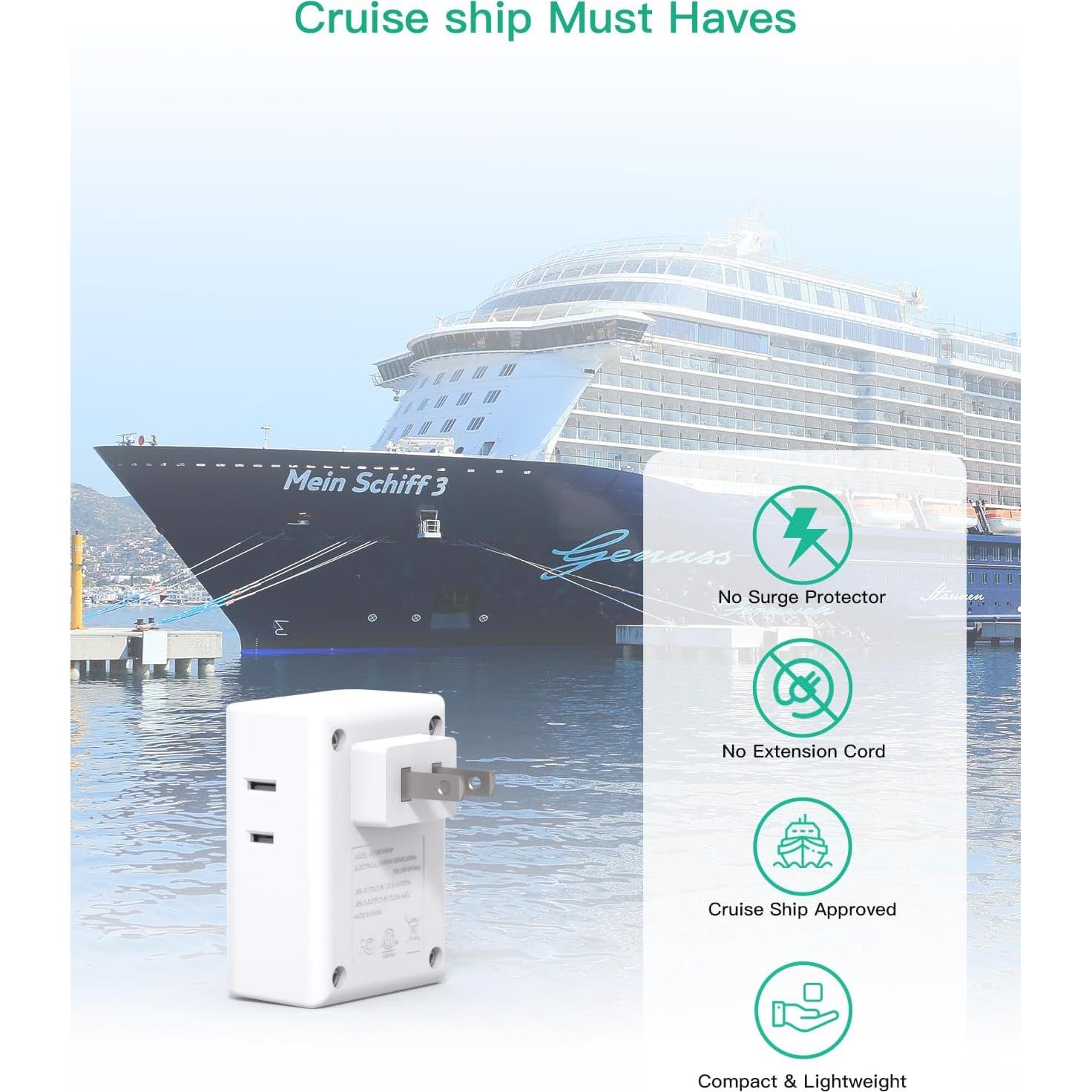 Adaptador de Enchufe Mifaso Tipo A 4 Salidas y 4 USB Japón