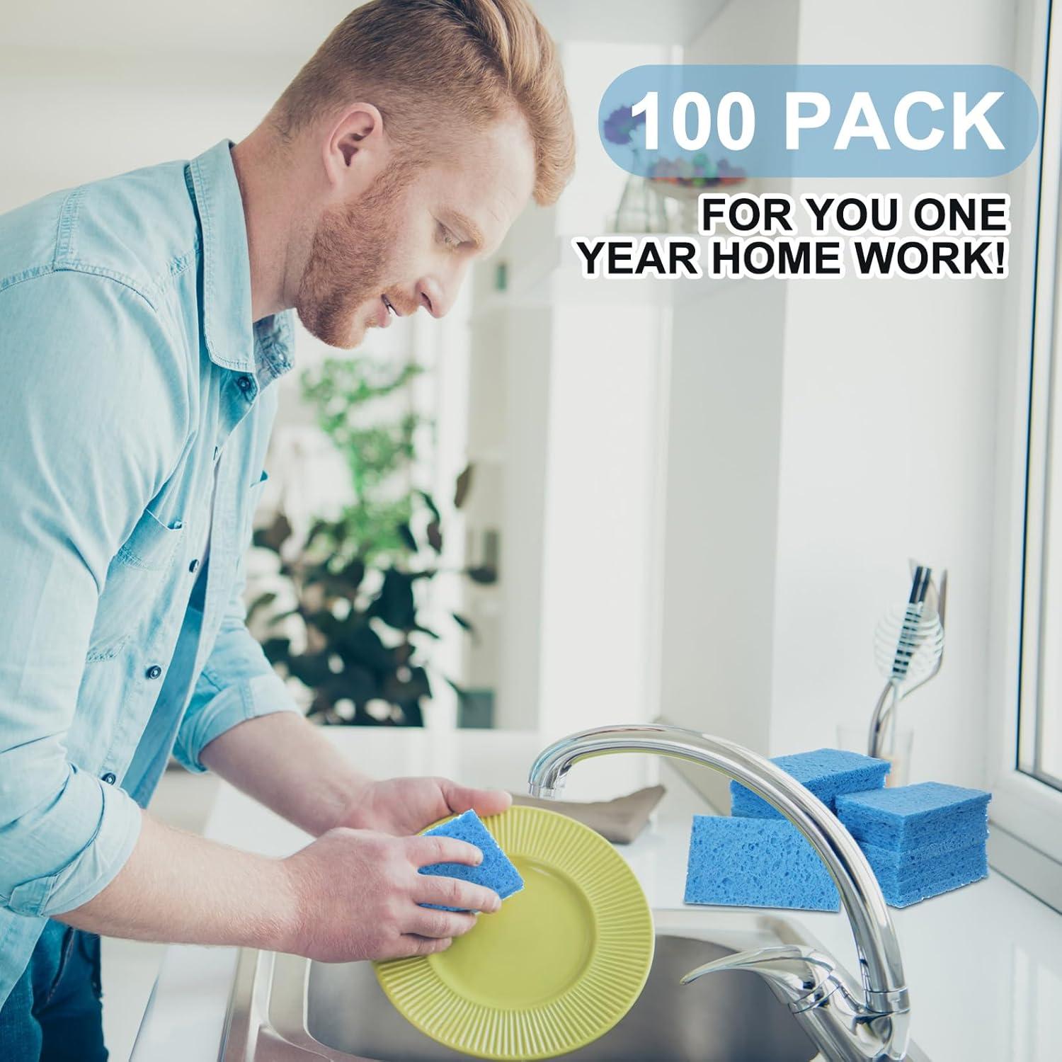 Esponjas de Cocina Zhengmy 100 Piezas Azul 10x6 cm