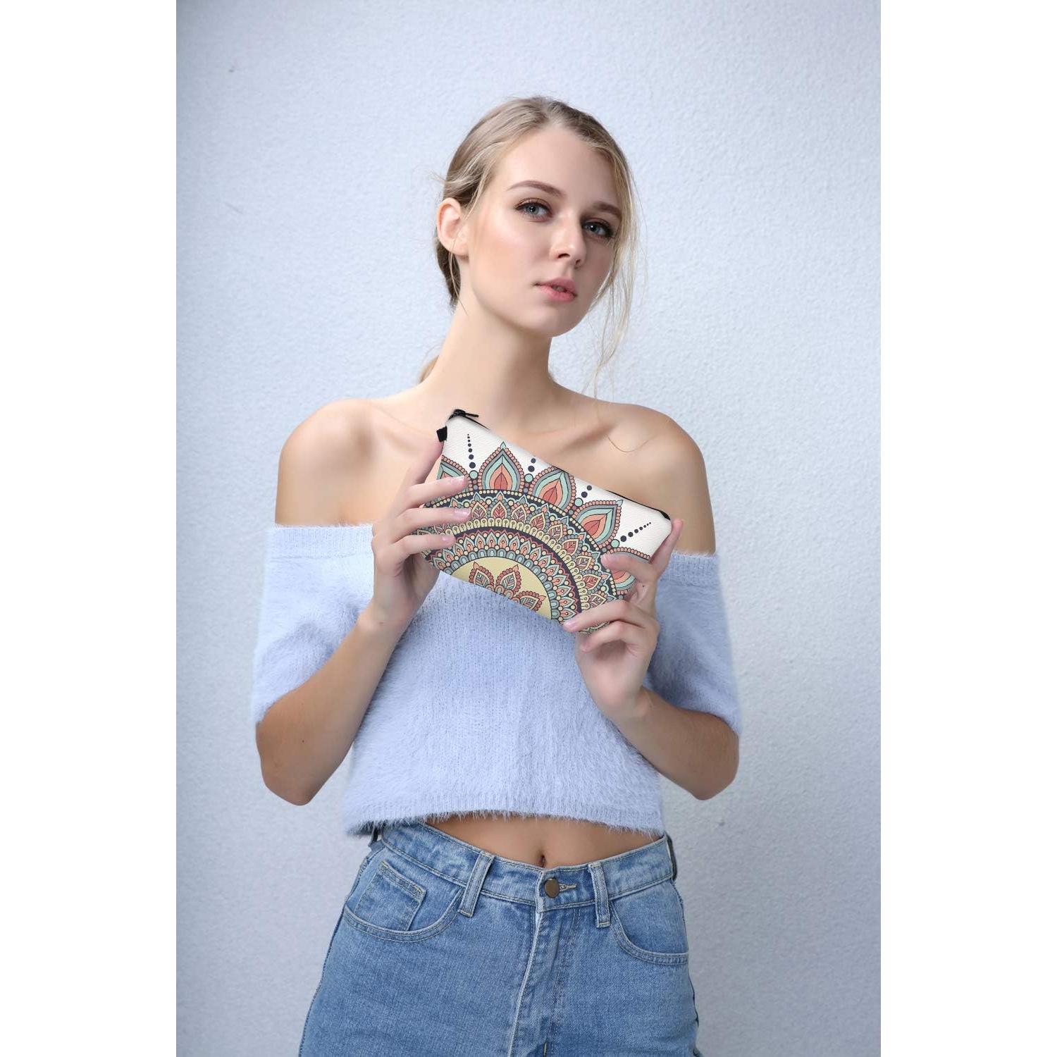 Bolsa Cosmética Impermeable Deanfun 21.9x18x13.6 cm Flores