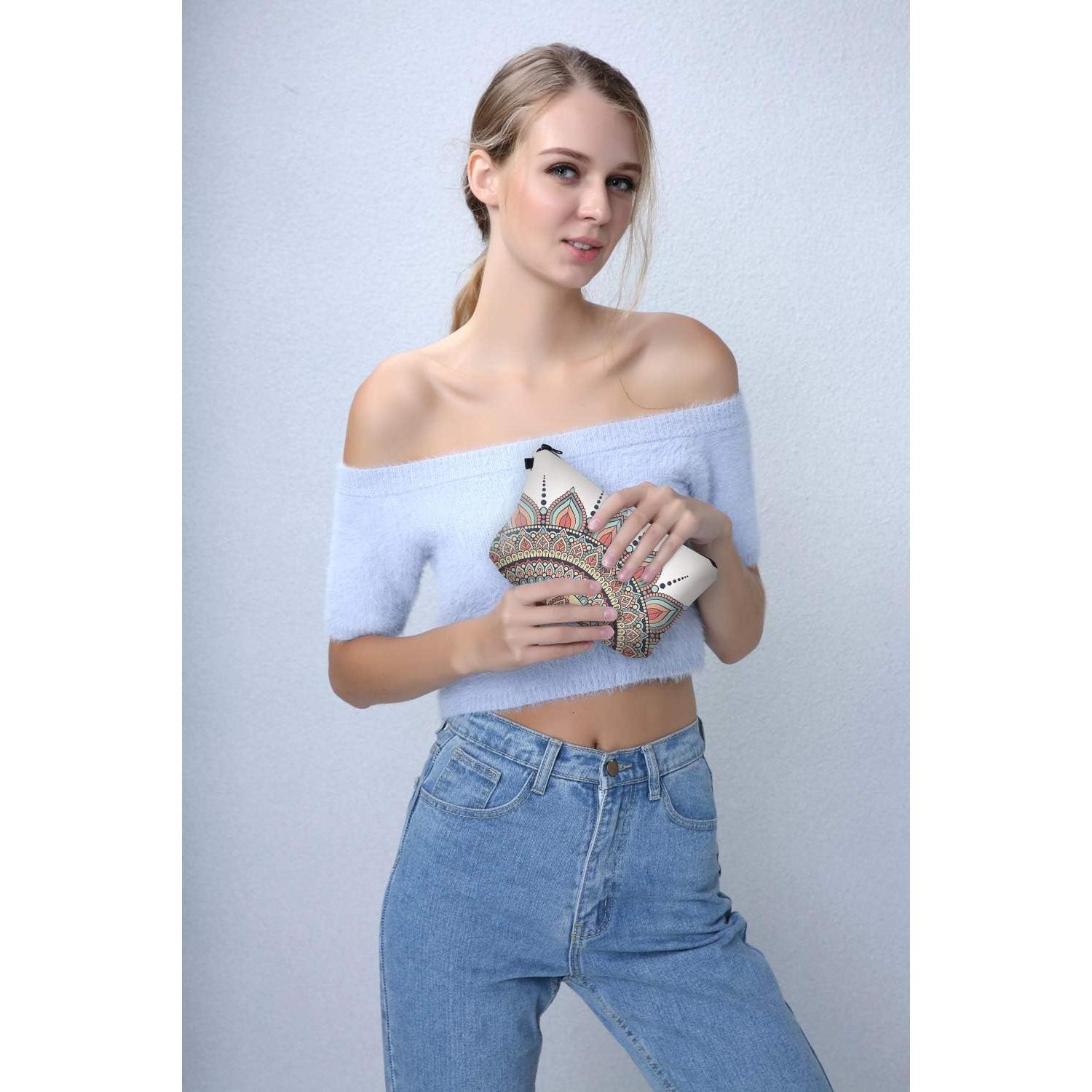 Bolsa Cosmética Impermeable Deanfun 21.9x18x13.6 cm Flores