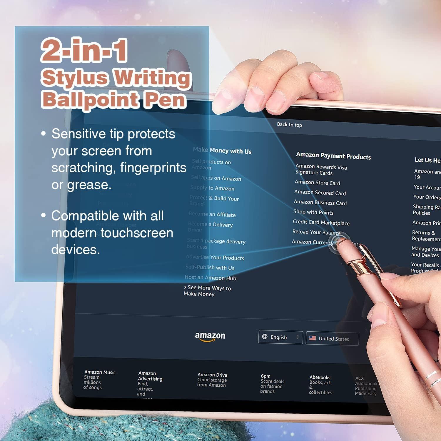 Paquete de 6 bolígrafos retráctiles Bribobo 2 en 1 oro rosa