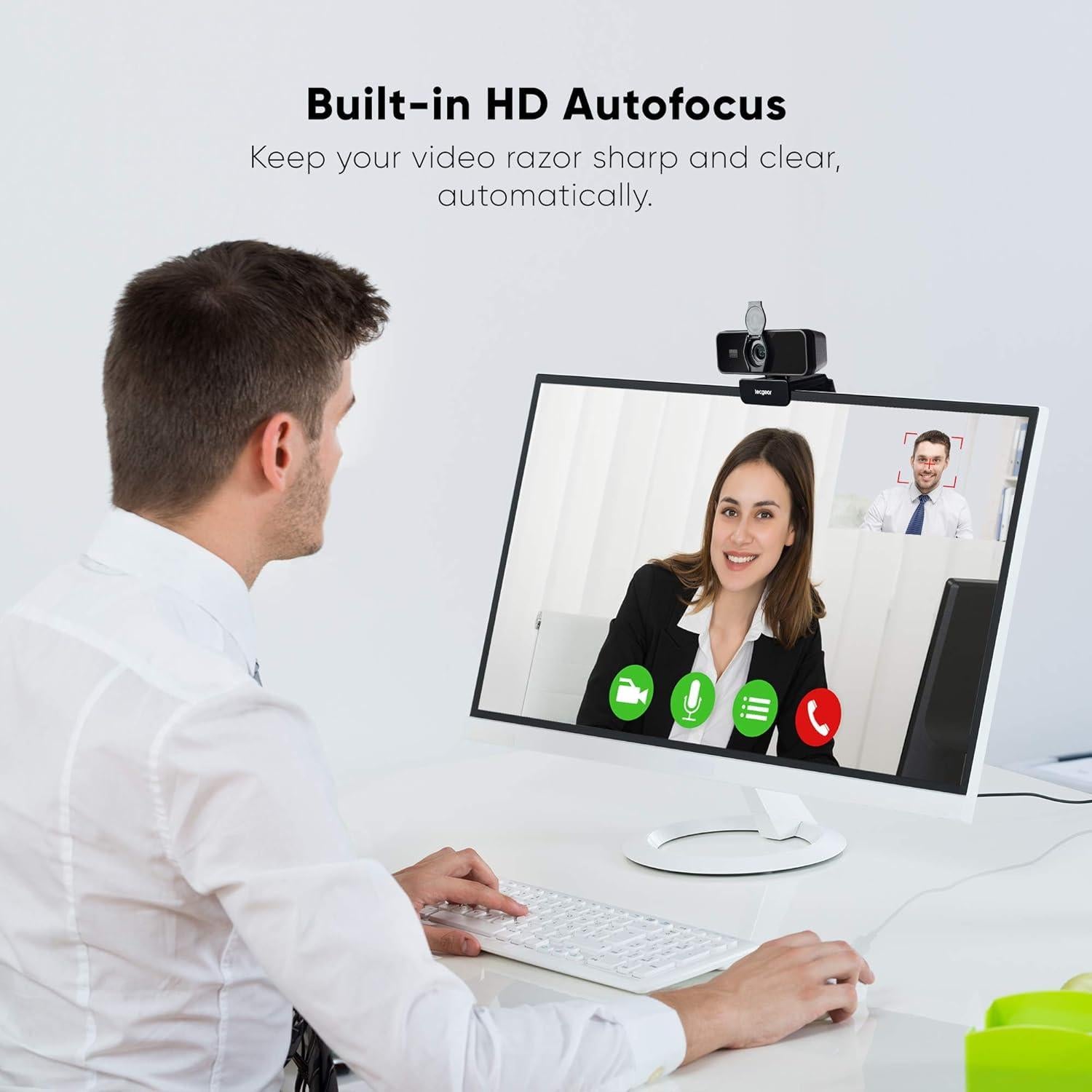 Cámara Web USB 1080P Full HD Tecgear con Micrófono y Cubierta de Privacidad