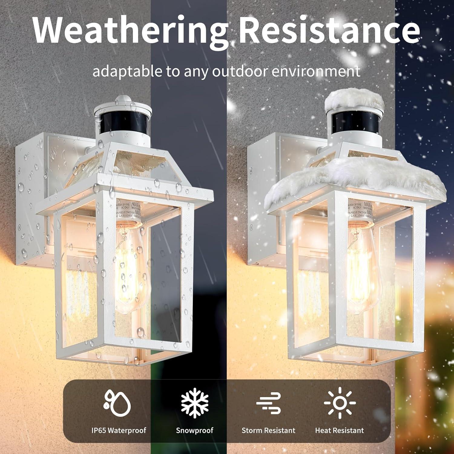 Luz de Porche YISURO con Toma GFCI y Sensor de Movimiento